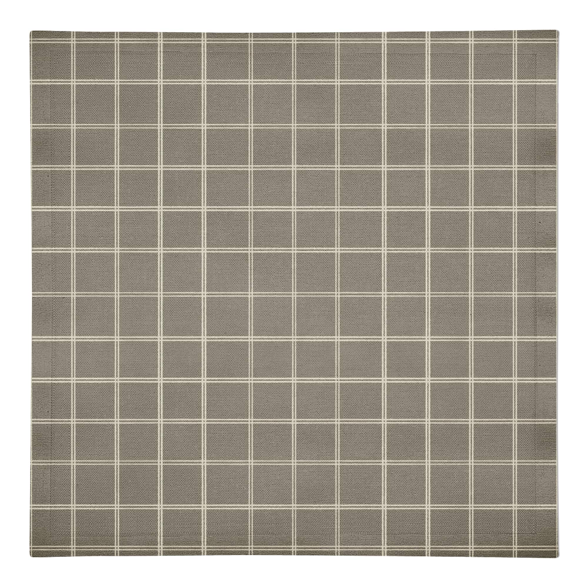 Taupe & White Check Cotton Twill Napkin