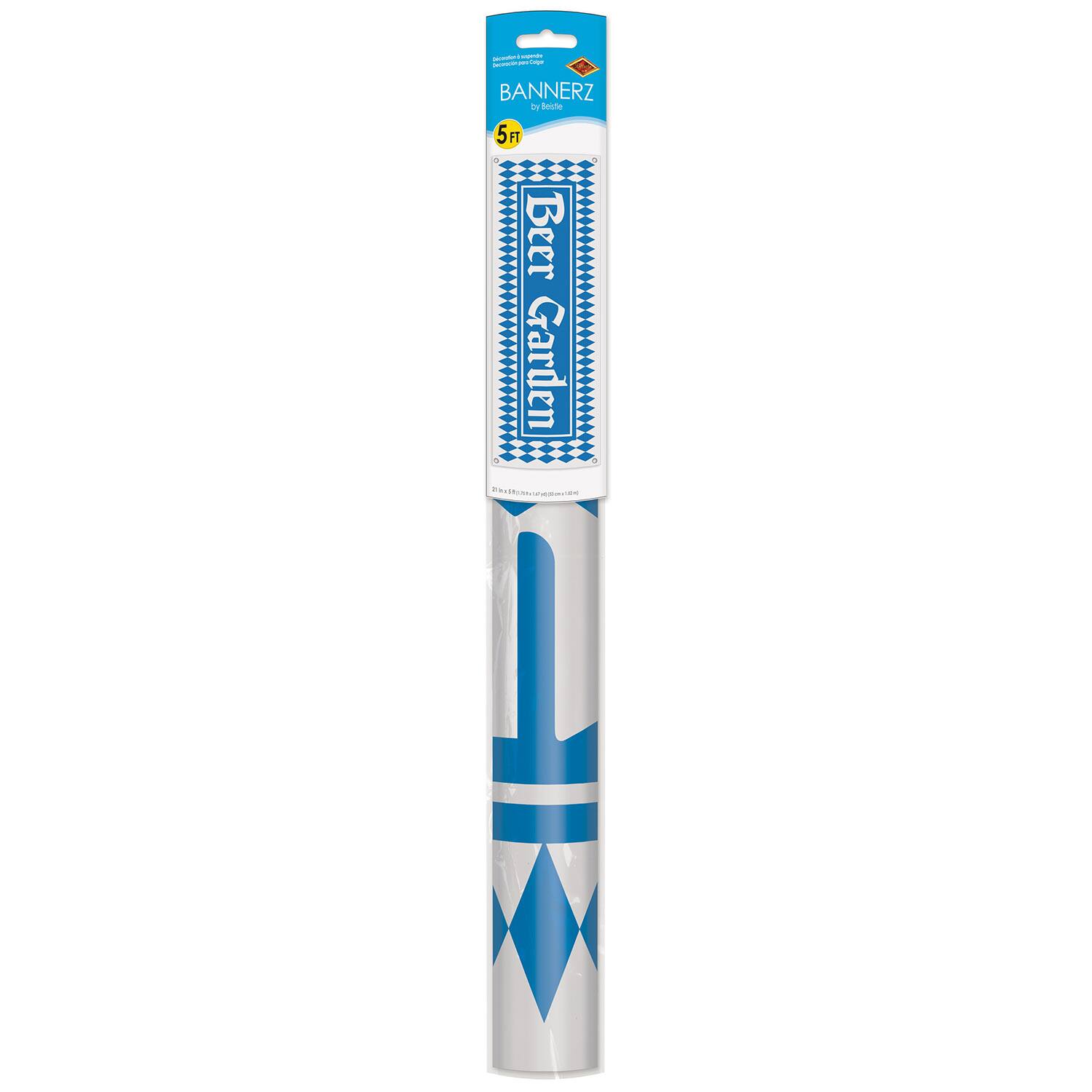 Beistle 5ft. Blue & White Beer Garden Sign Banner