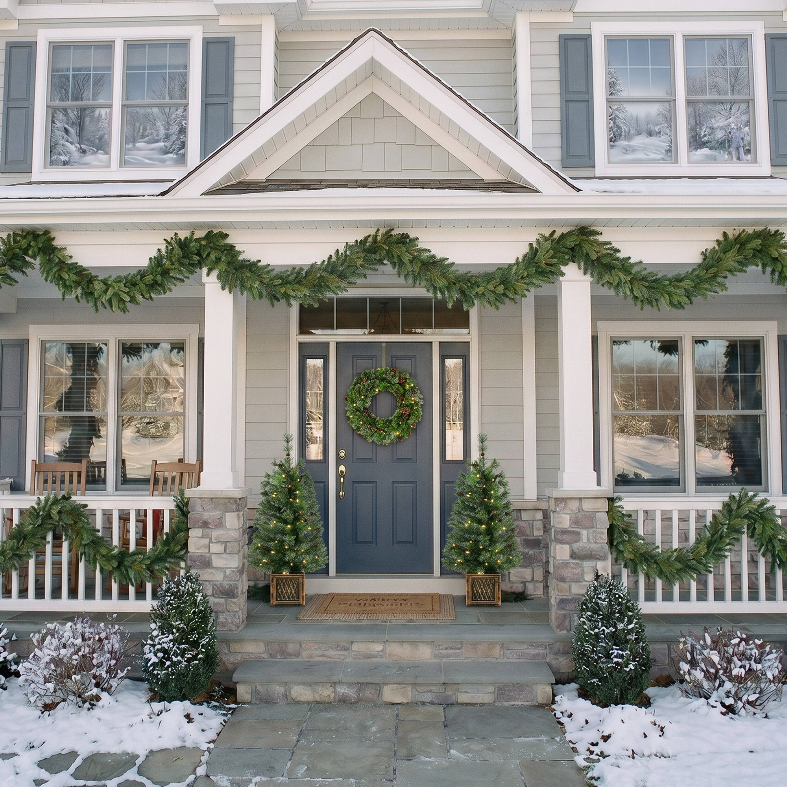Puleo 100ft. Unlit Green Spruce Artificial Garland