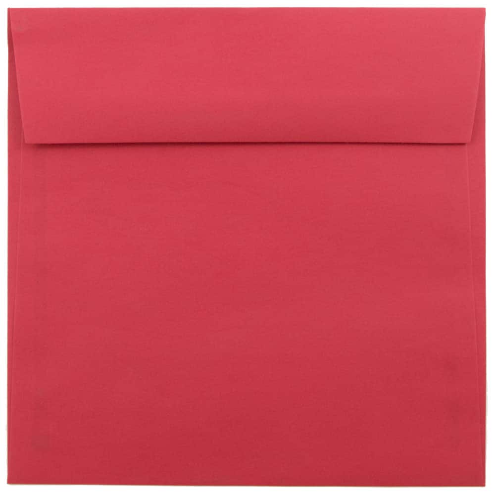 JAM Paper 6.5" x 6.5" Red Square Colored Invitation Envelopes, 25ct.