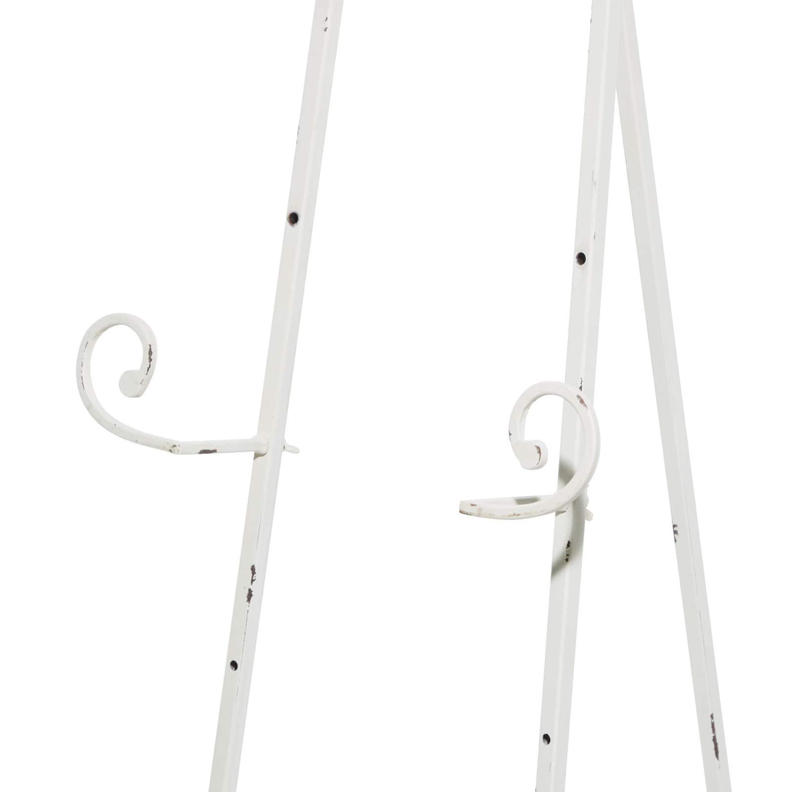 White Metal Country Cottage Easel, 52" x 17" x 22"