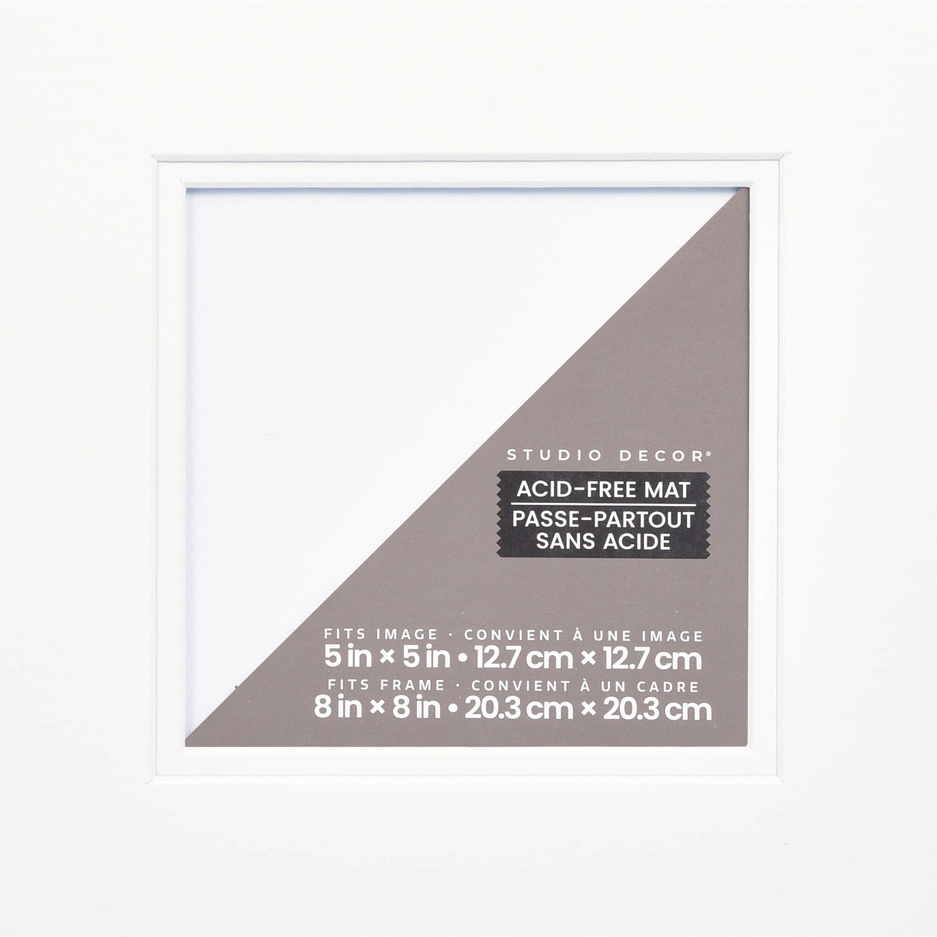 8" x 8" Brazilian White Double Mat by Studio Décor®, 5" x 5" Opening Size