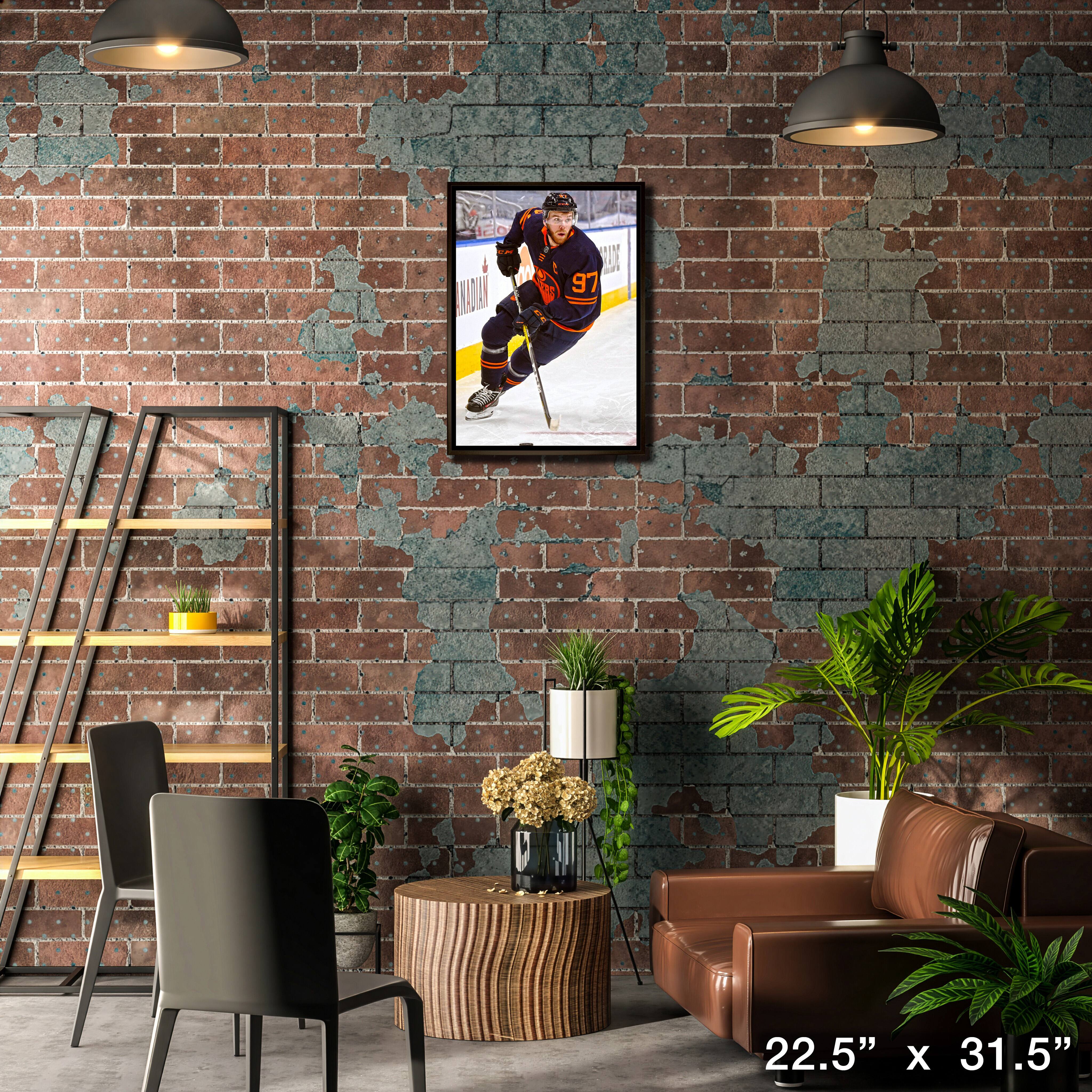 Connor McDavid Edmonton Oilers Framed 20" x 29" Skating with Puck Canvas