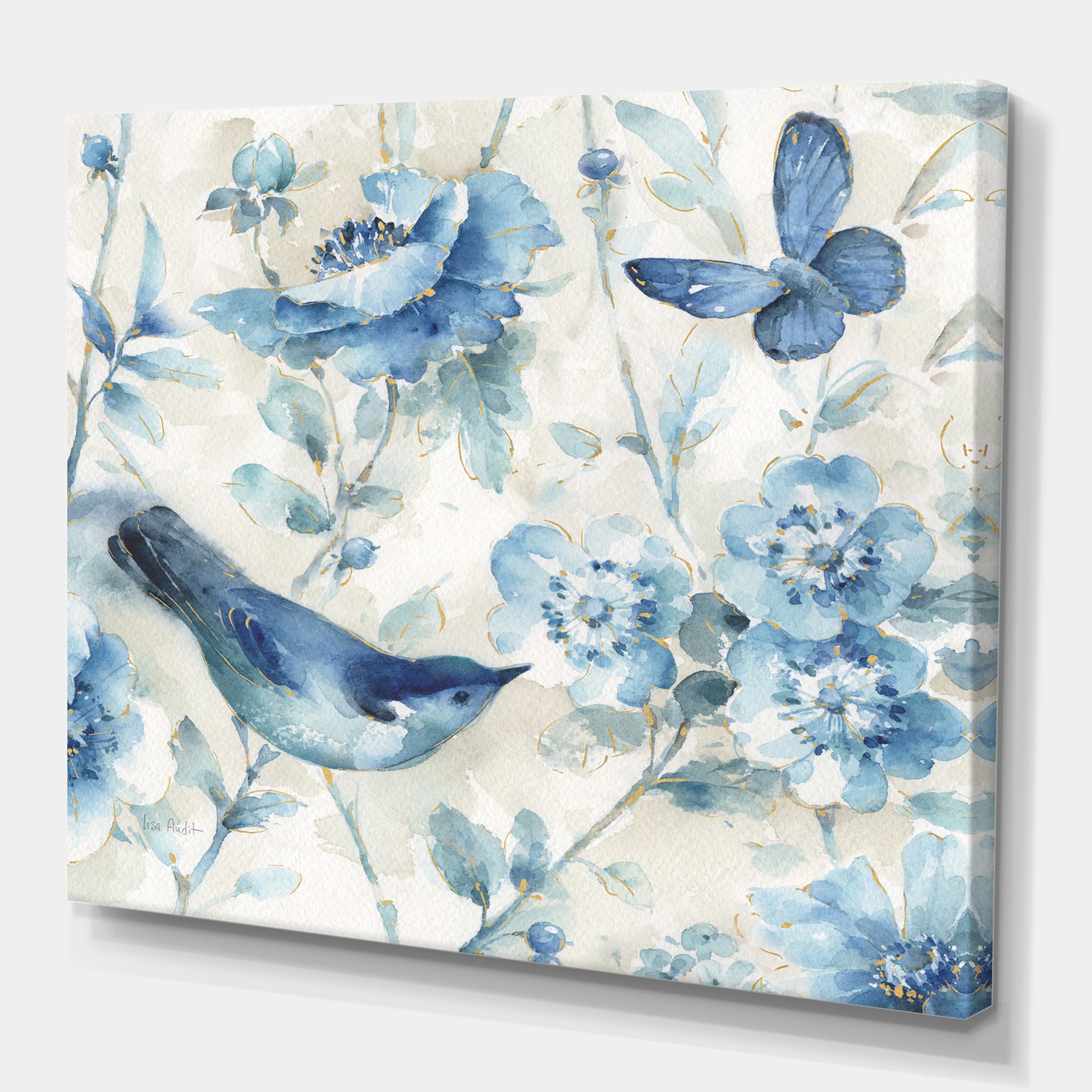 Designart - Indigold Bird Cottage Family II