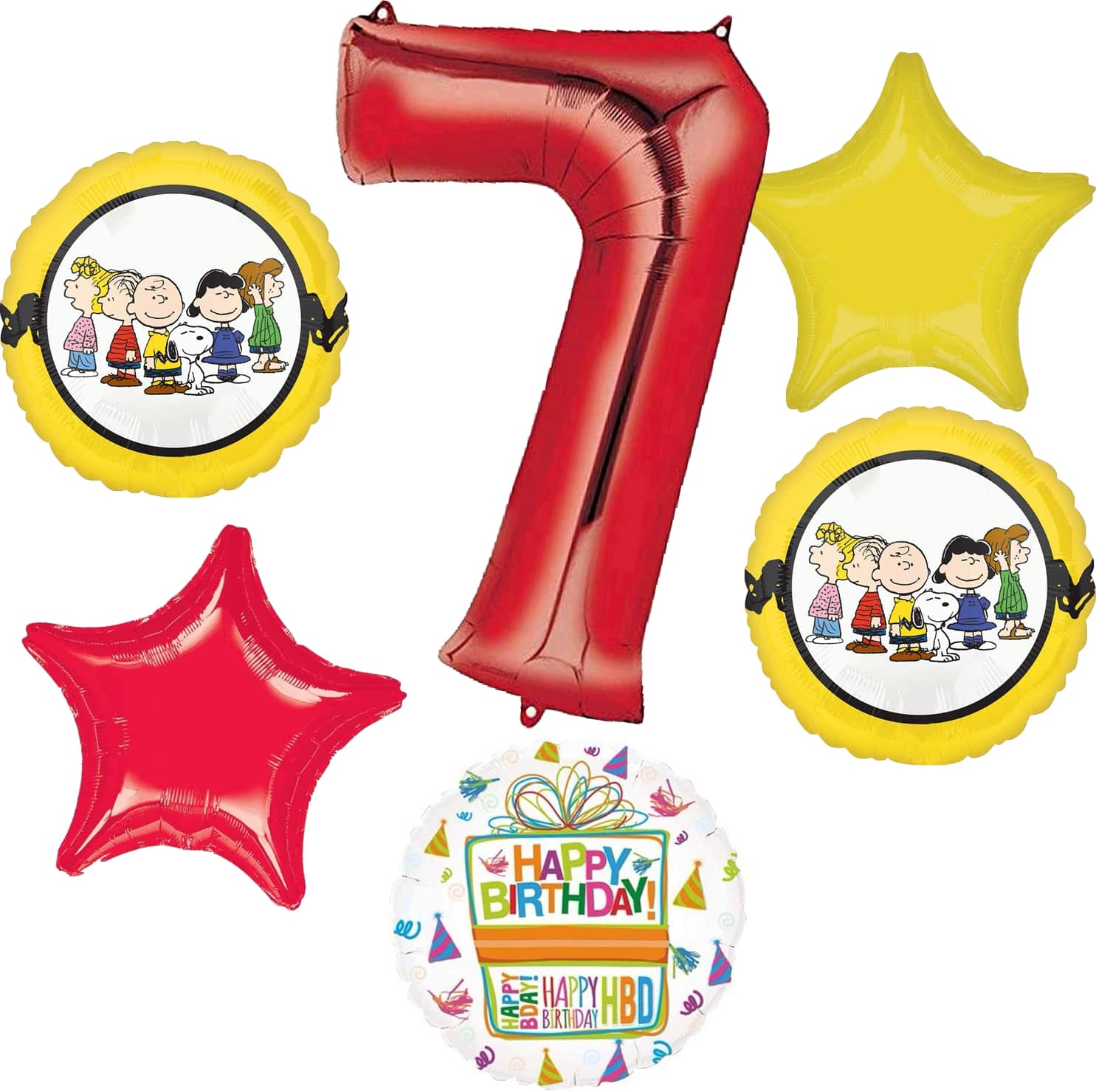 Peanuts® Birthday 6-Piece Foil Balloon Bouquet