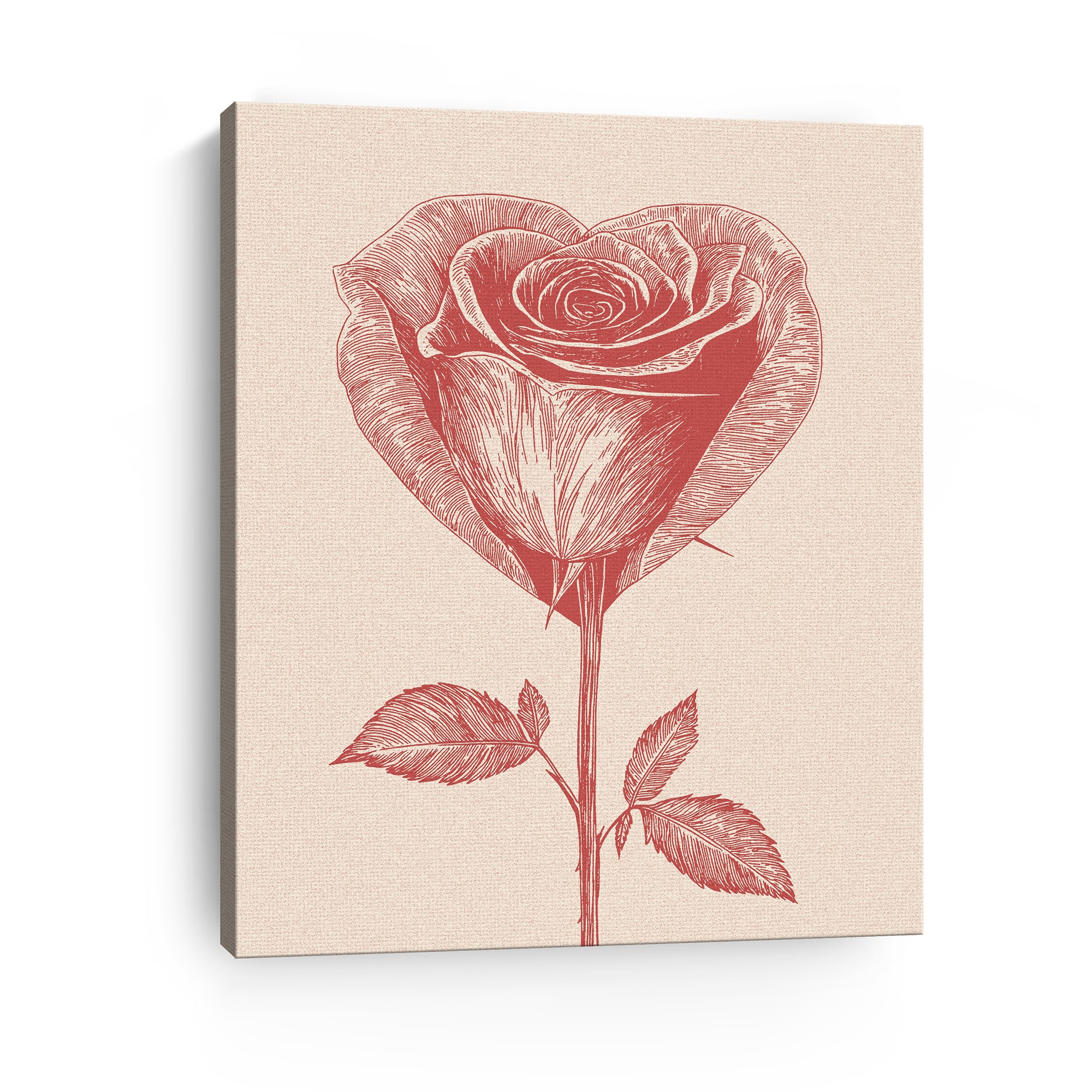 Heart Rose Canvas Giclée Art
