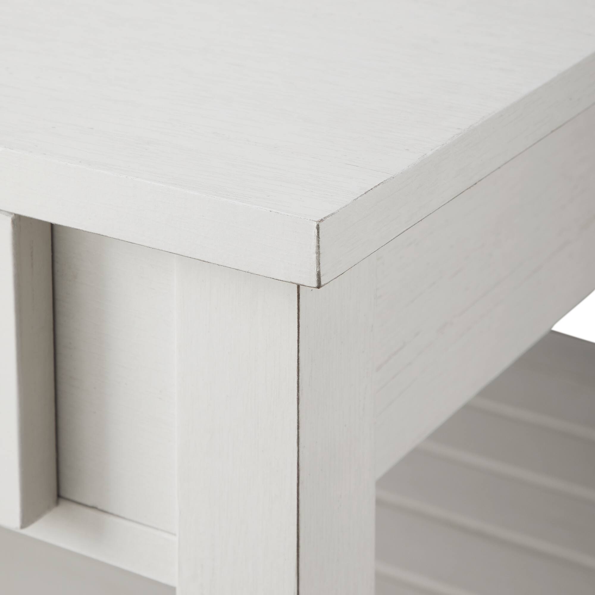 30" Brushed White Square Country Coffee Table