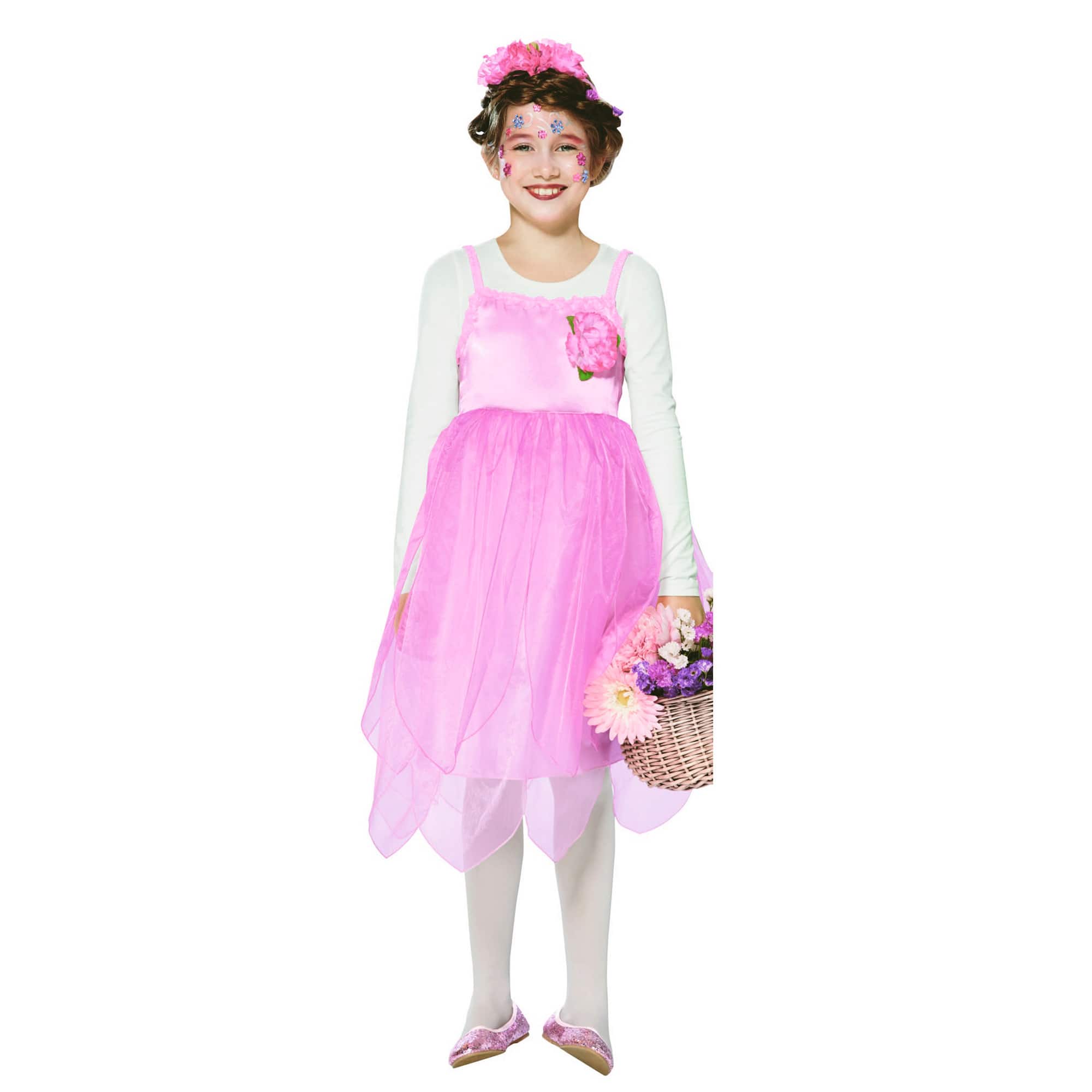 Medium Pink Flower Fairy Girl's Costume