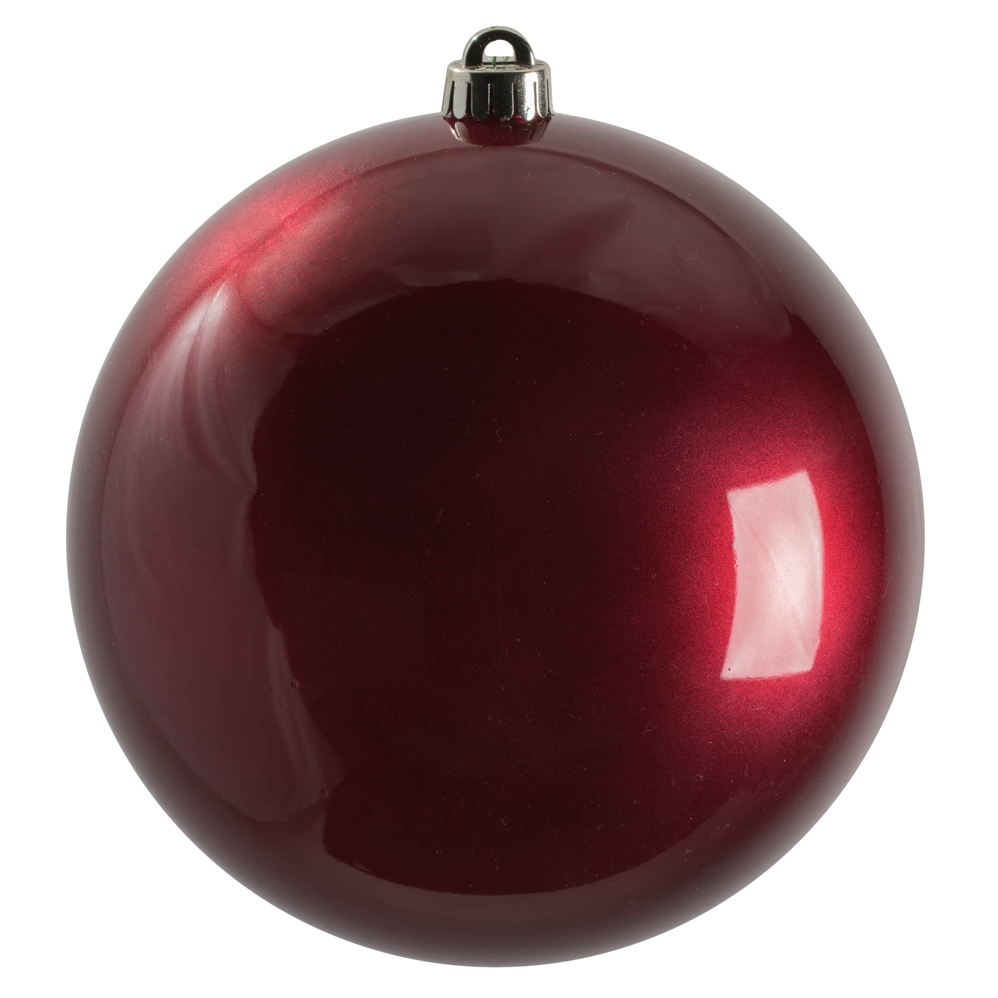 N592021DCV 8 in. Candy Ball UV Drilled Ornament, Berry Red