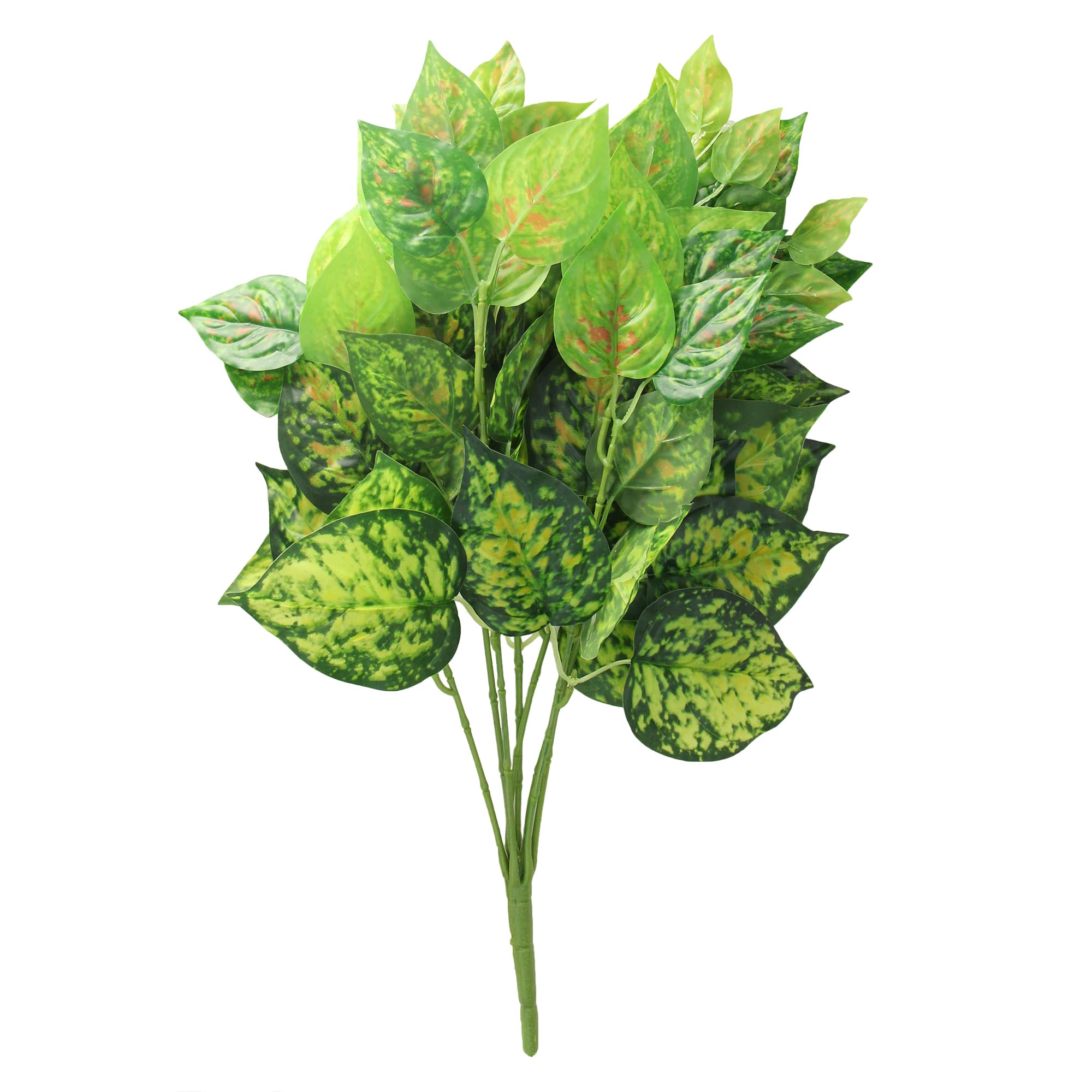 19.5" Green & Yellow Spotted Dumb Cane Floral Bush