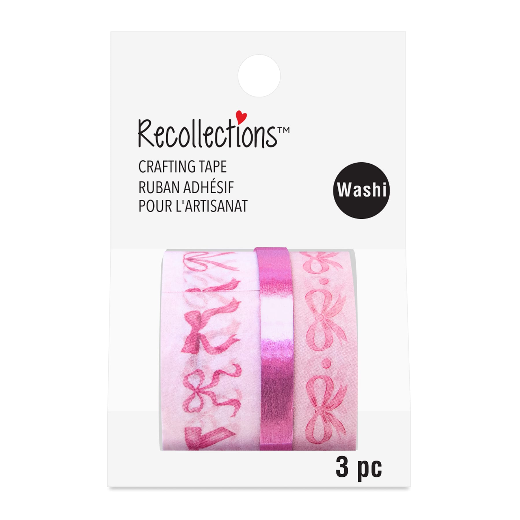 3-Piece Pink Bows Washi Tape Set by Recollections™