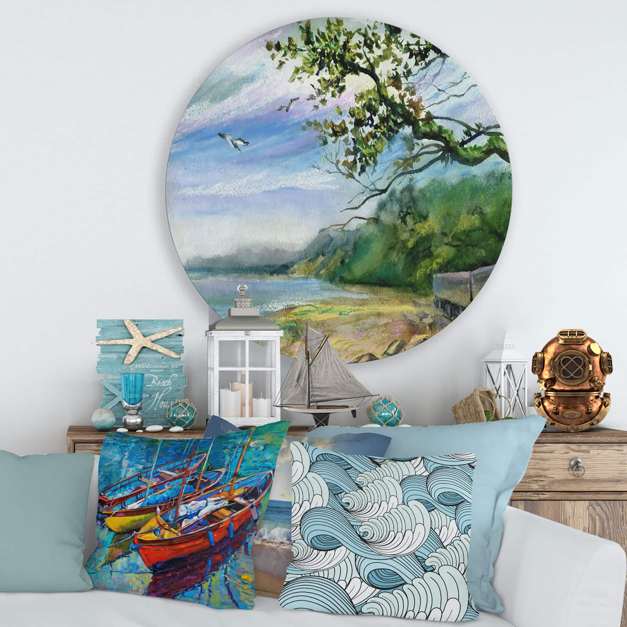 Designart - Coast of The Baltic Sea - Nautical & Coastal Metal Circle Wall Art