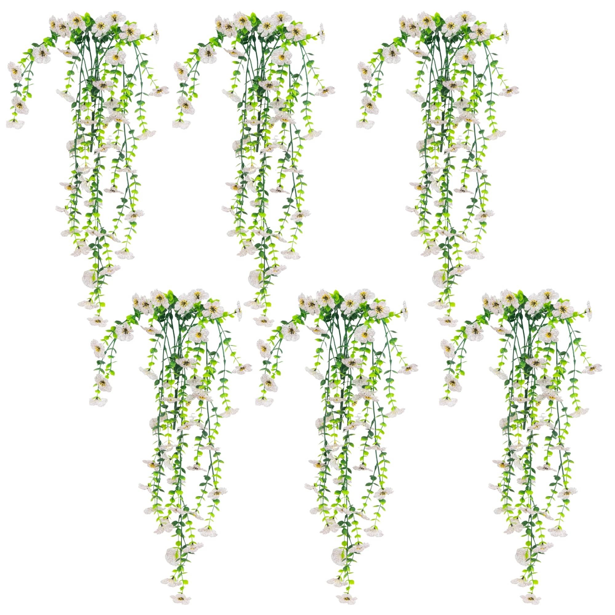 30" UV Resistant Artificial Daisy Hanging Bushes, 6ct.