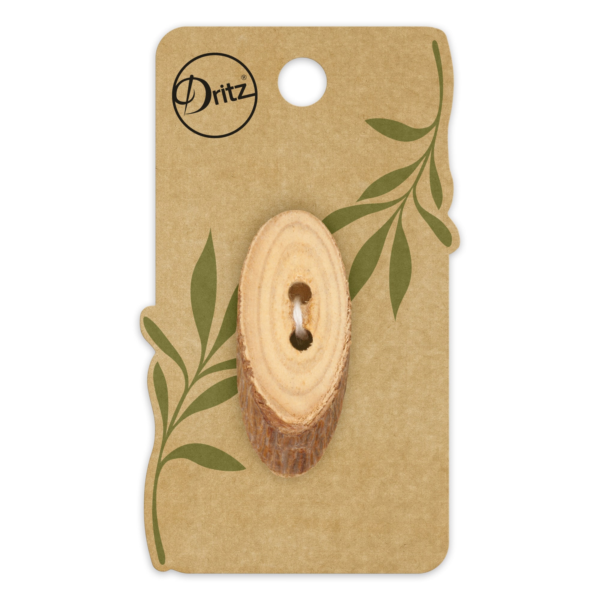 Dritz® 50mm Light Brown Sustainable Wood Grain Oval Button, 3ct.