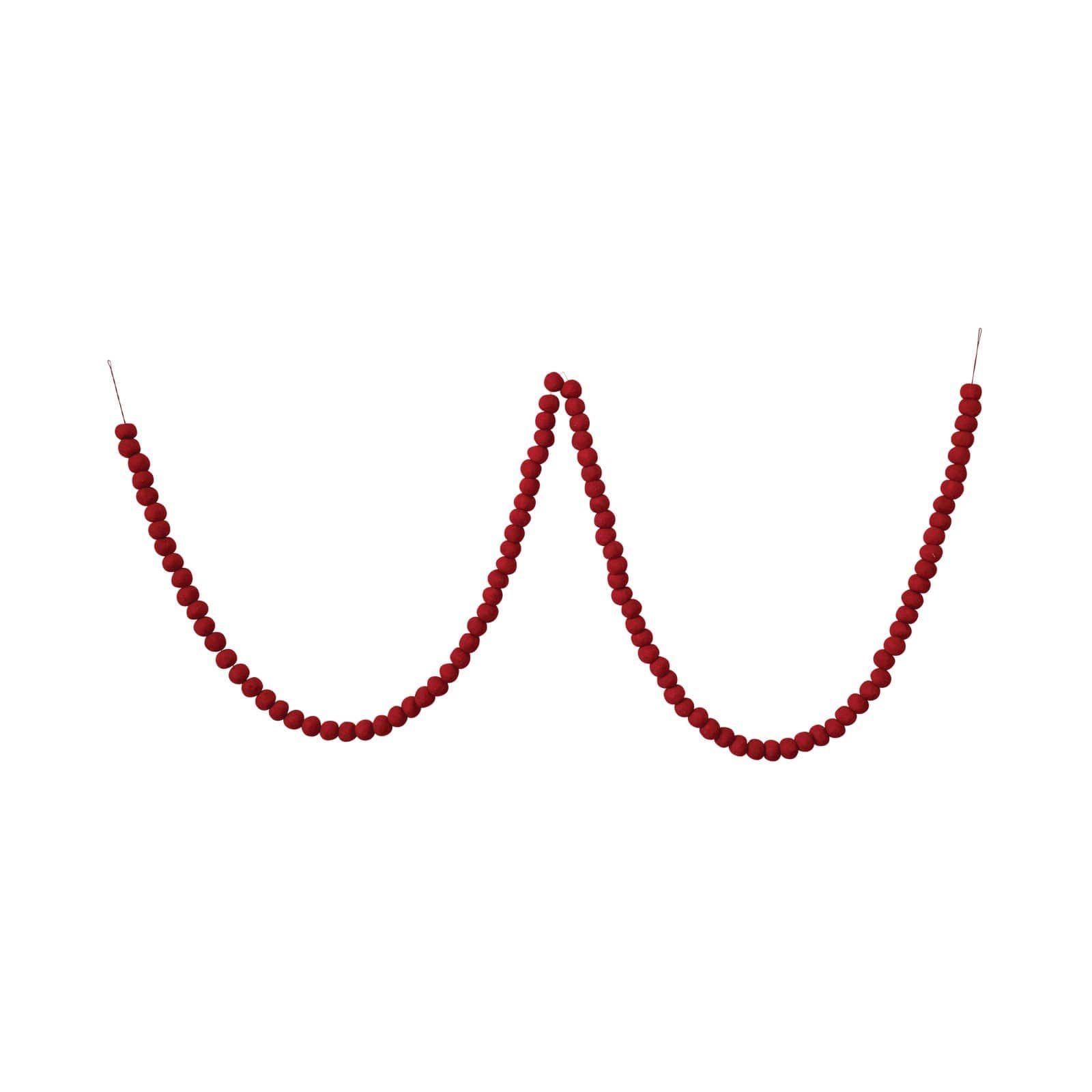 Hello Honey® 12ft. Handmade Wool Felt Ball Garland in Printed Drawstring Bag