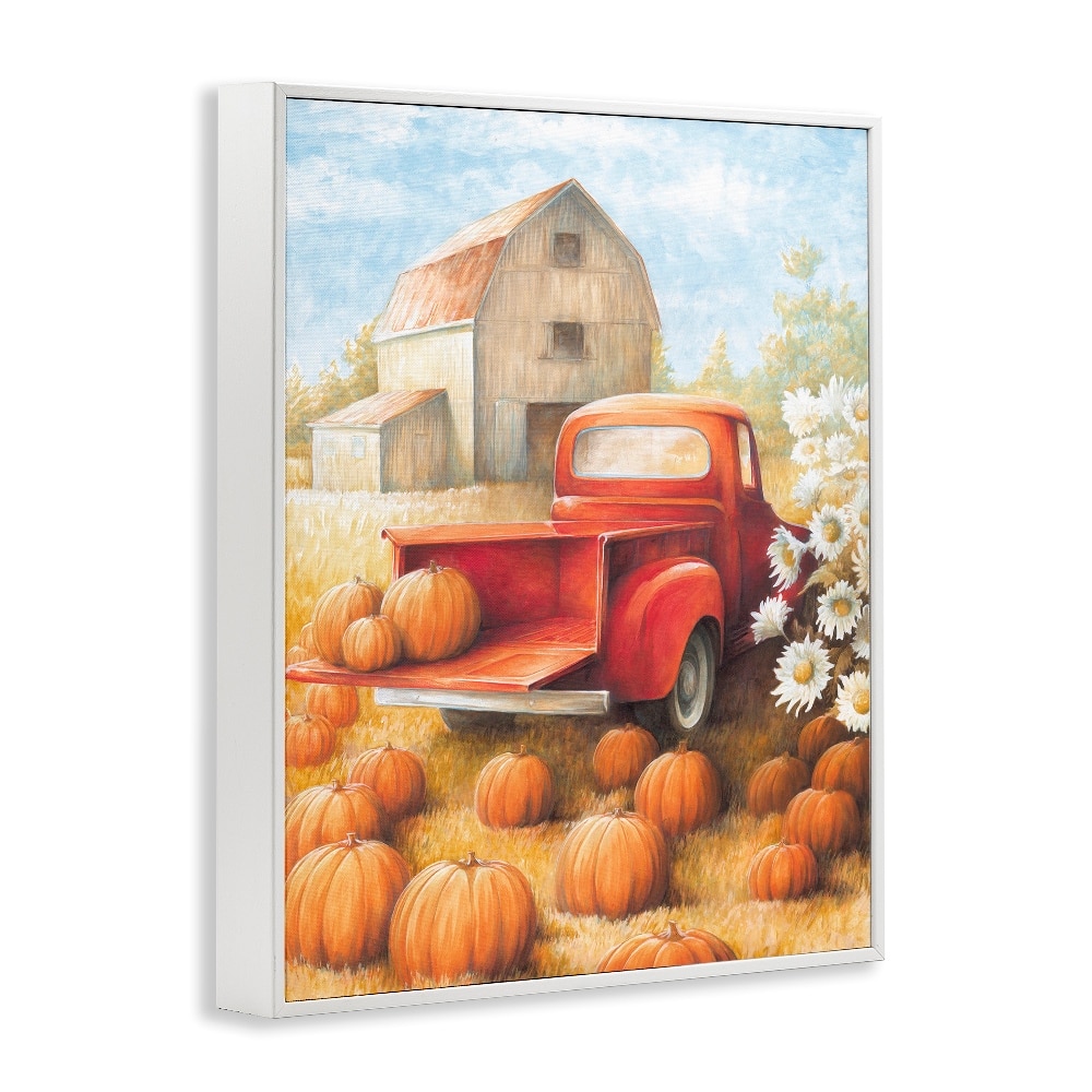 Stupell Industries Pumpkin Harvest Drop Off Framed Giclee Art