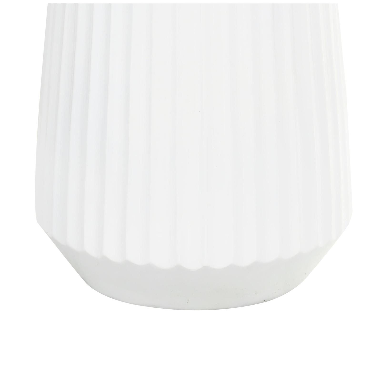 Large White Ribbed Resin Floor Vase