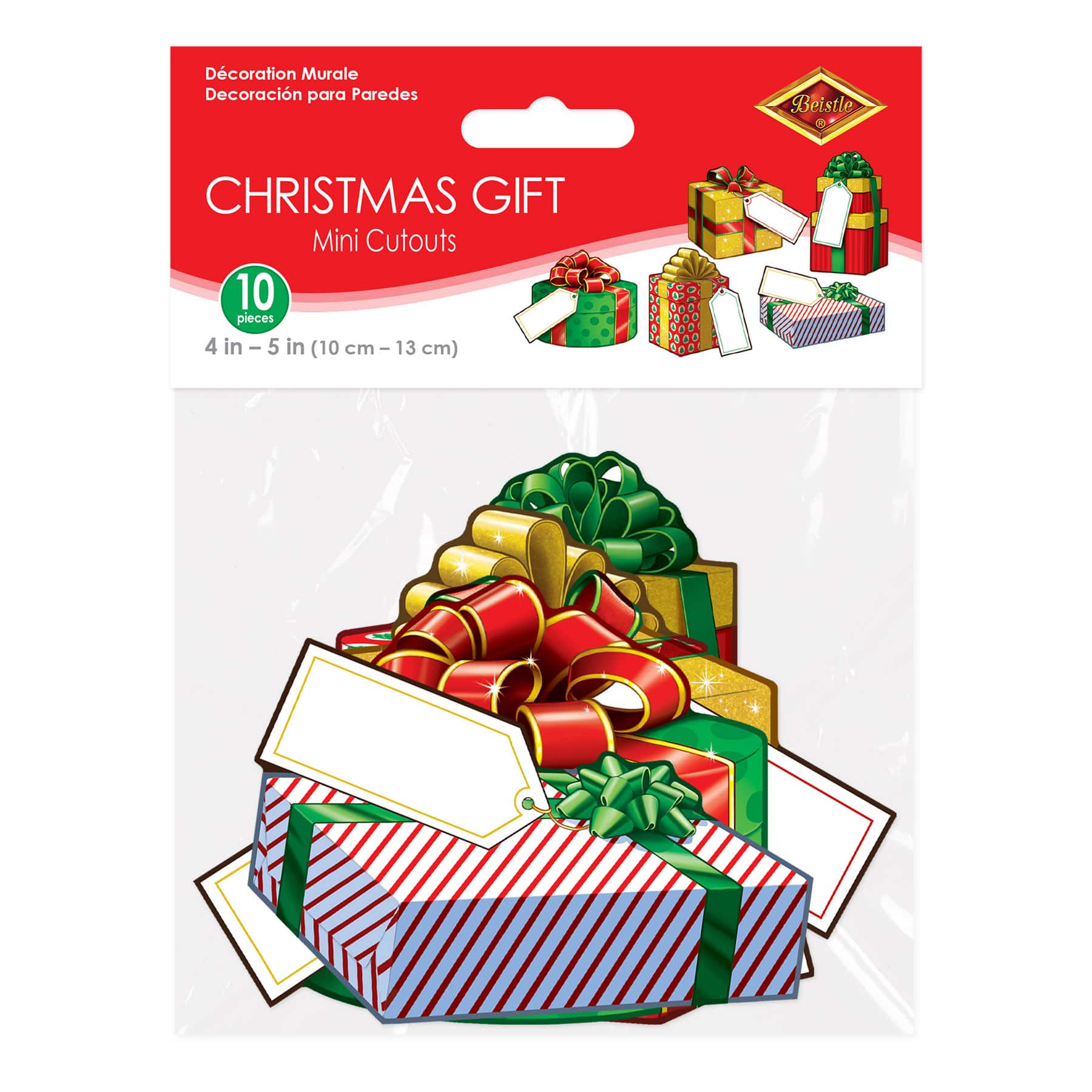 Beistle Christmas Gift Mini Cutouts, 4 Packs of 10