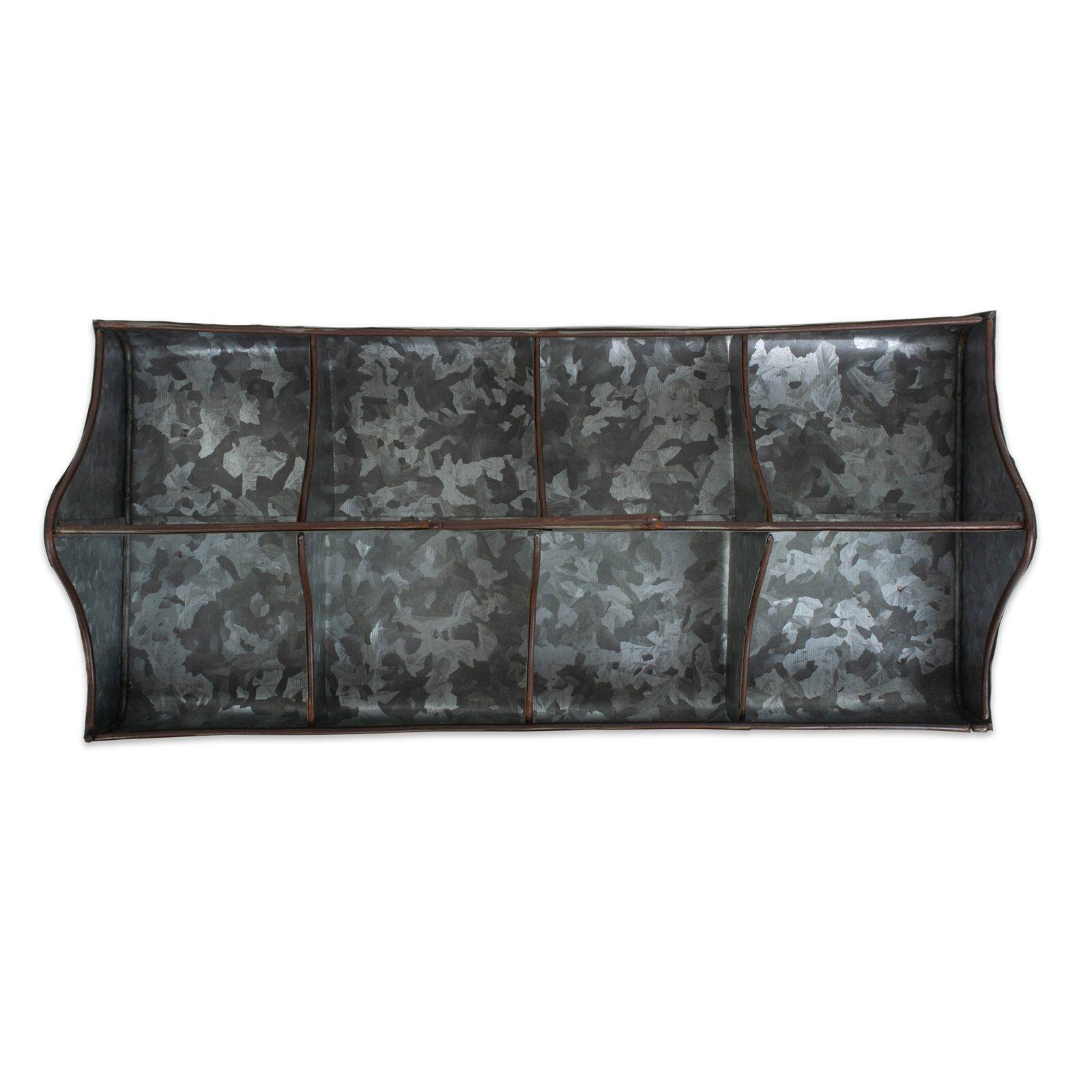 DII® 18" Galvanized Metal Farmhouse Caddy Tray