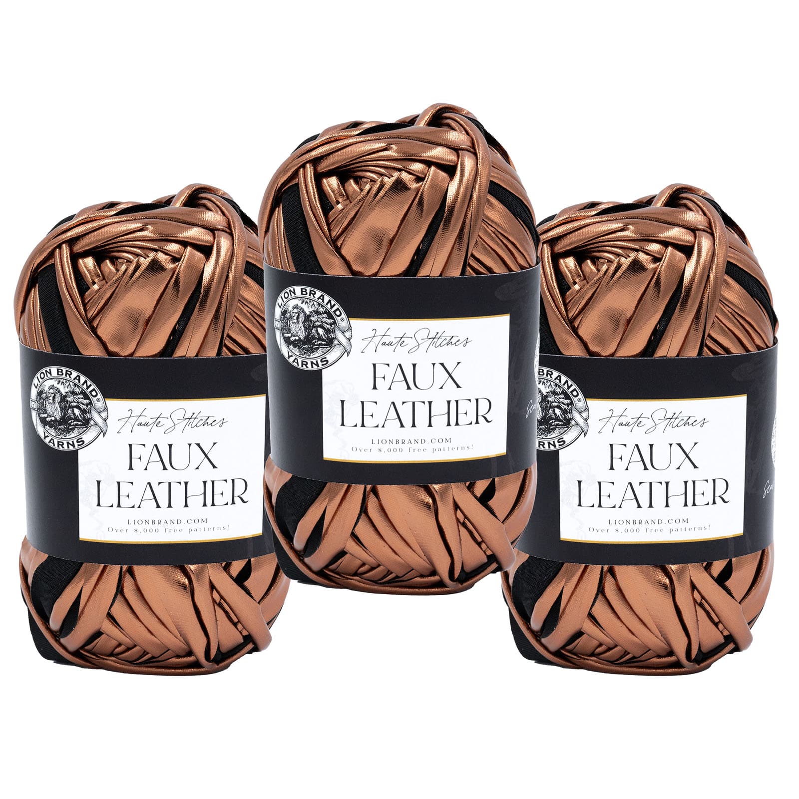 3 Pack Lion Brand® Haute Stitches Faux Leather Yarn