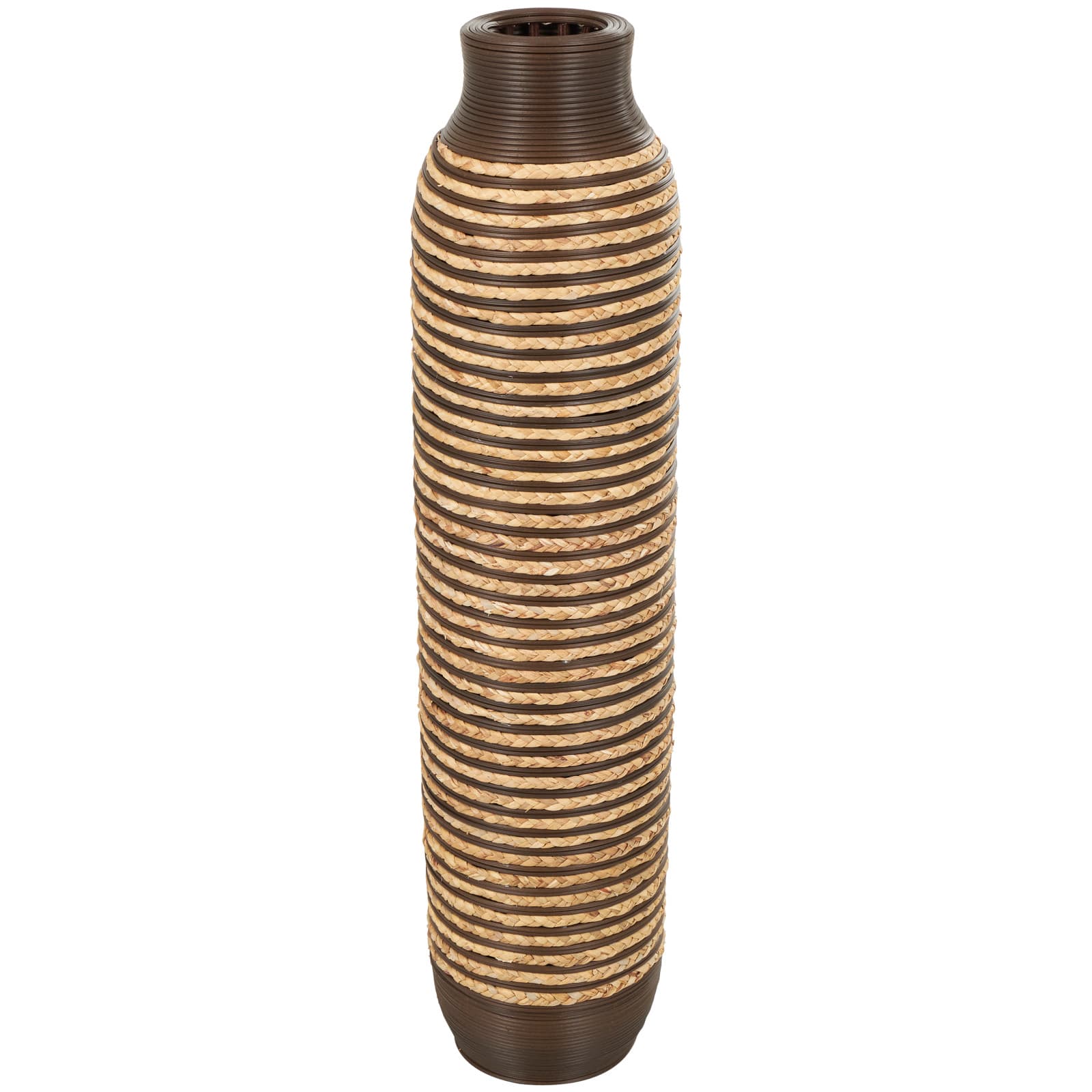 40" Brown Seagrass Handmade Vase