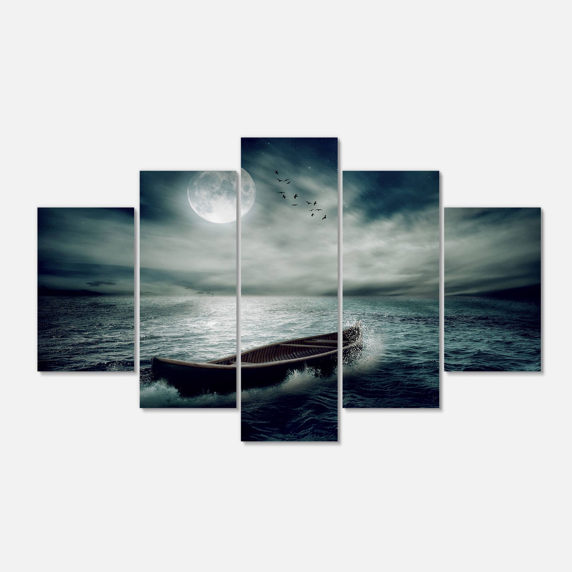 Designart - Boat Drifting Away After Storm