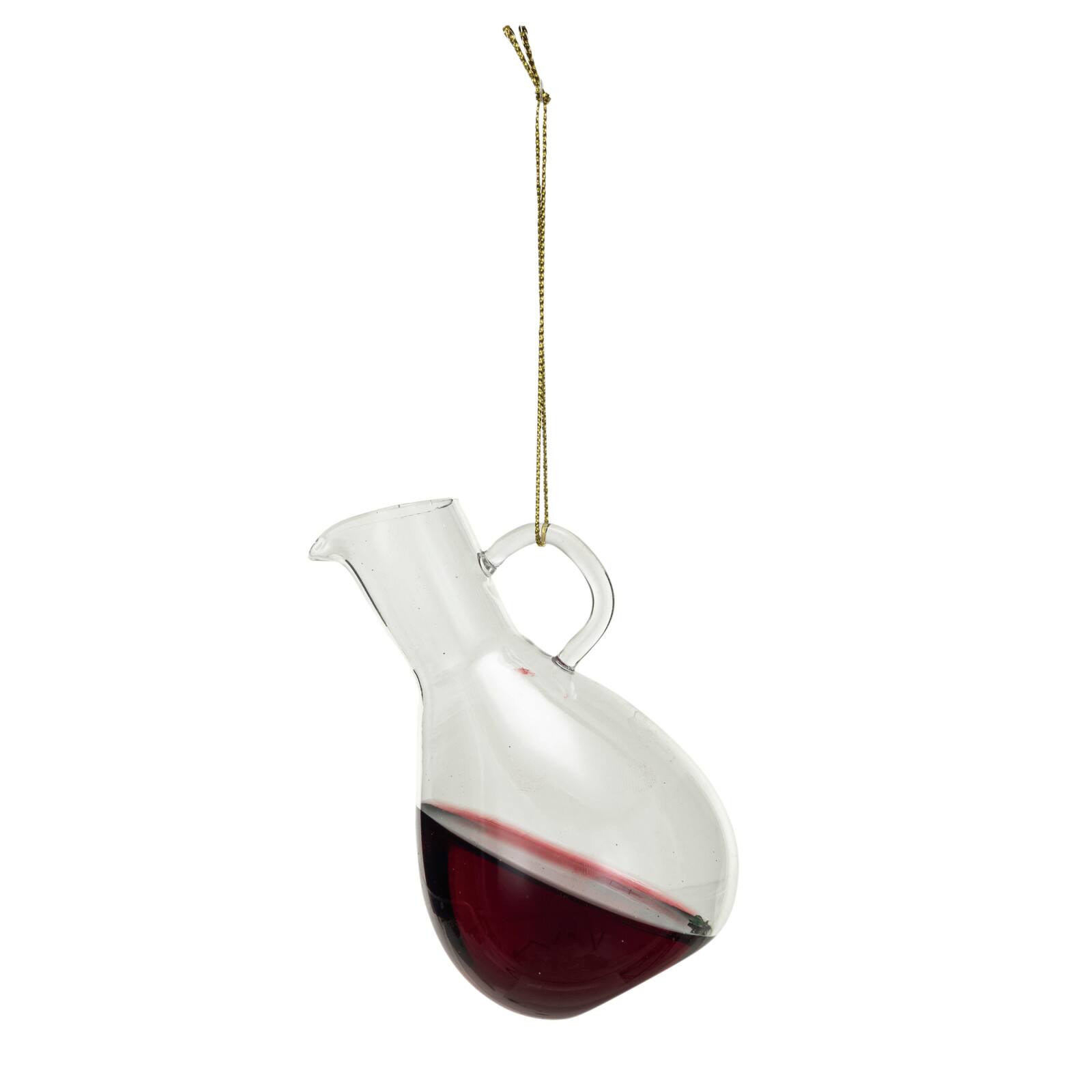 Hello Honey® 4" Red Wine Decanter Glass Ornament