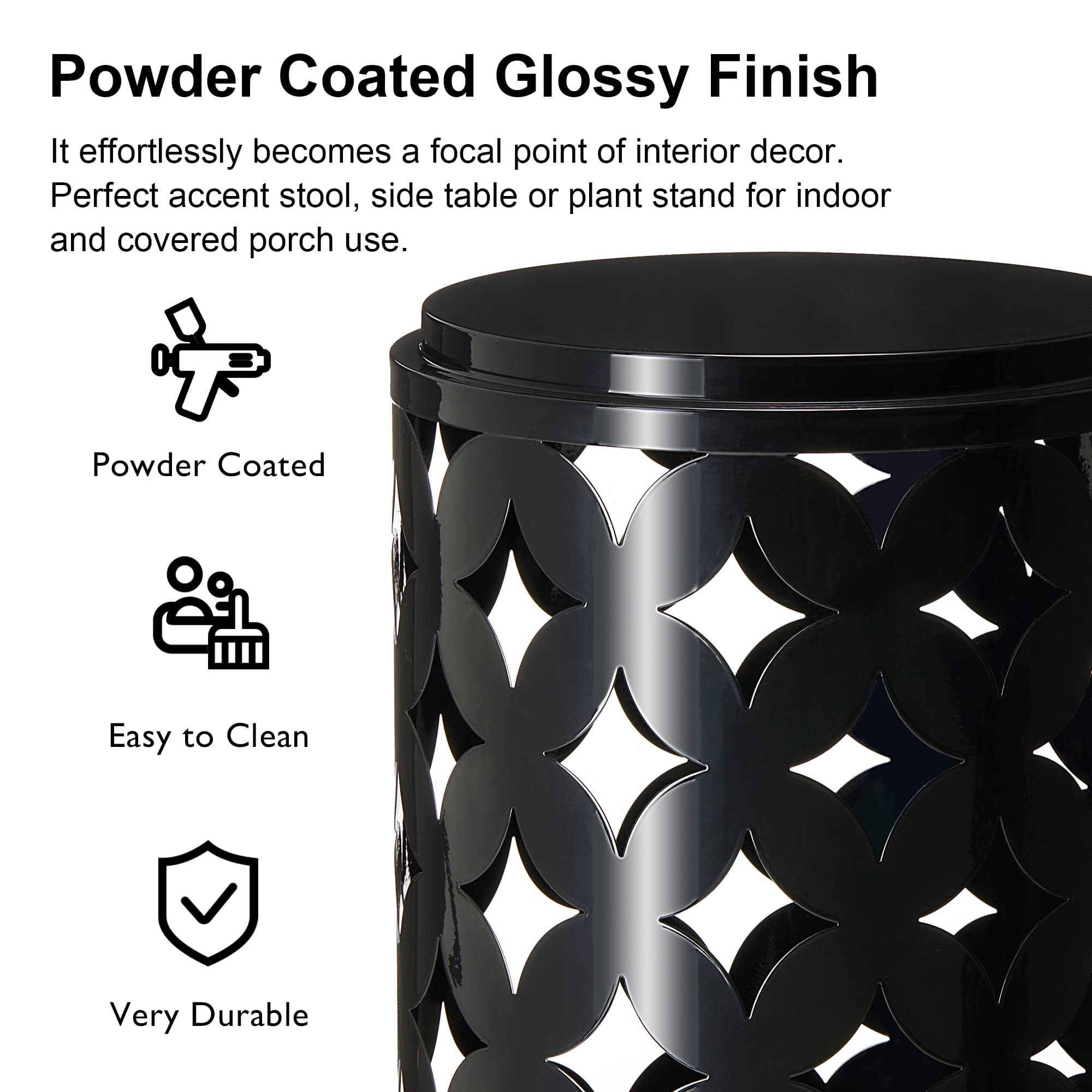 Glitzhome® Modern Heavy Duty Metal Frame Side Table Set