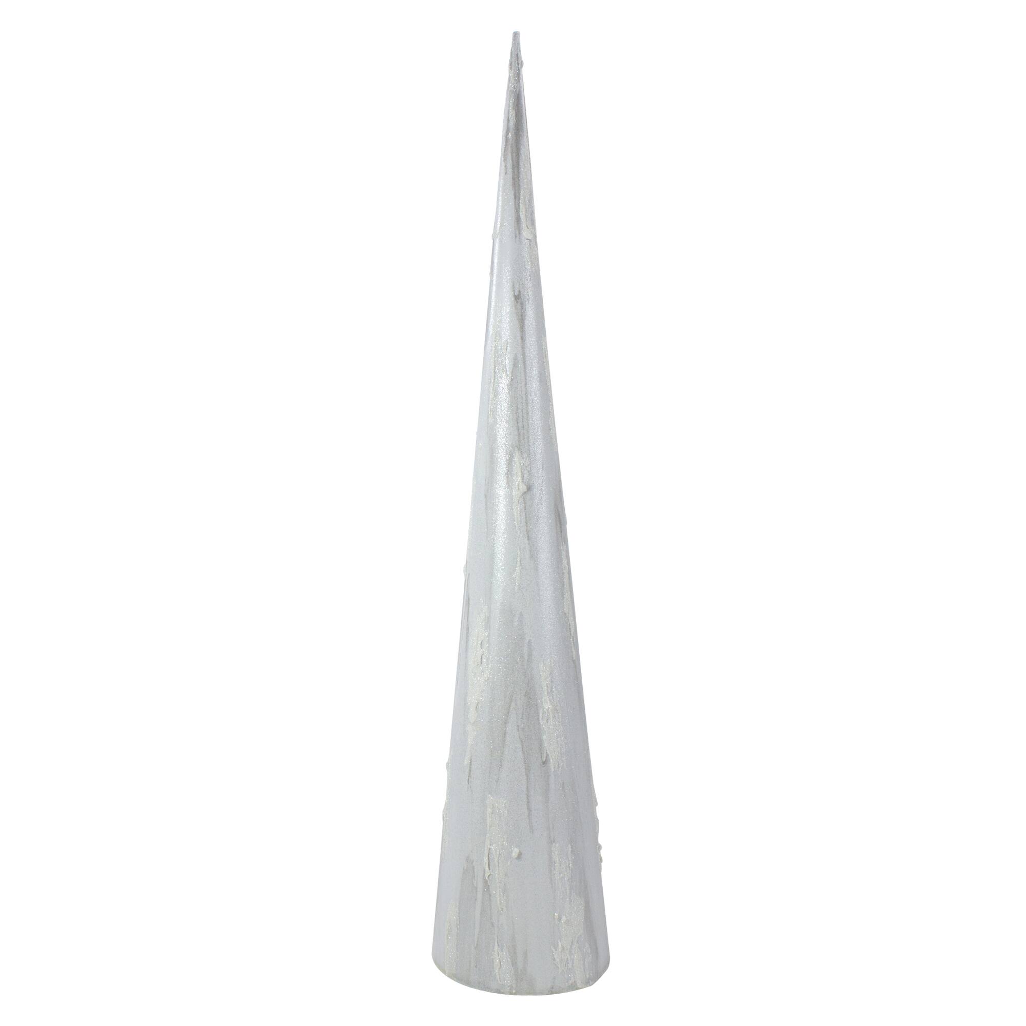 30" White & Gray Marbled Cone Christmas Tree
