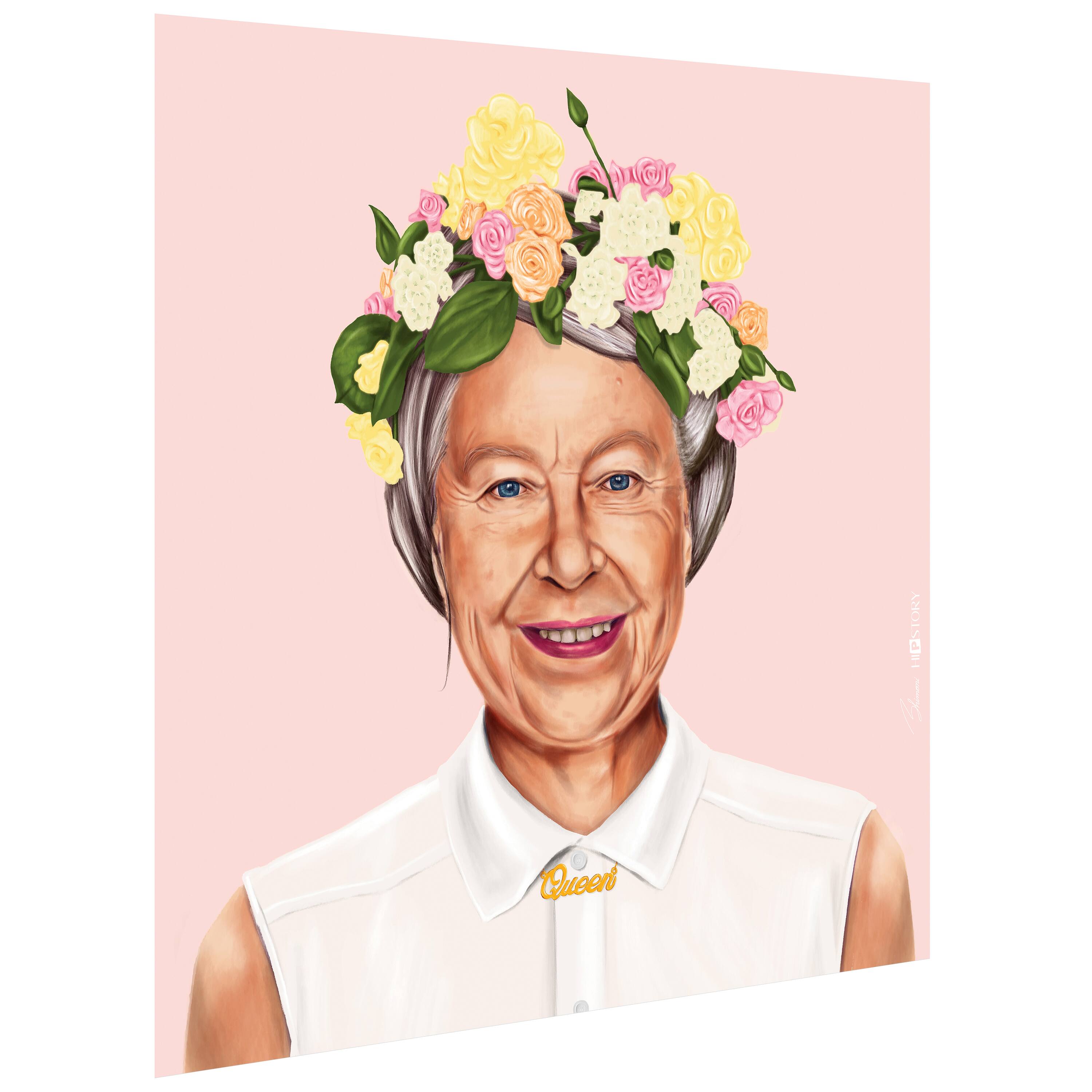Empire Art Direct Hipstory™ 24" x 24" Hip Queen Elizabeth II Frameless Printed Tempered Glass Wall Art