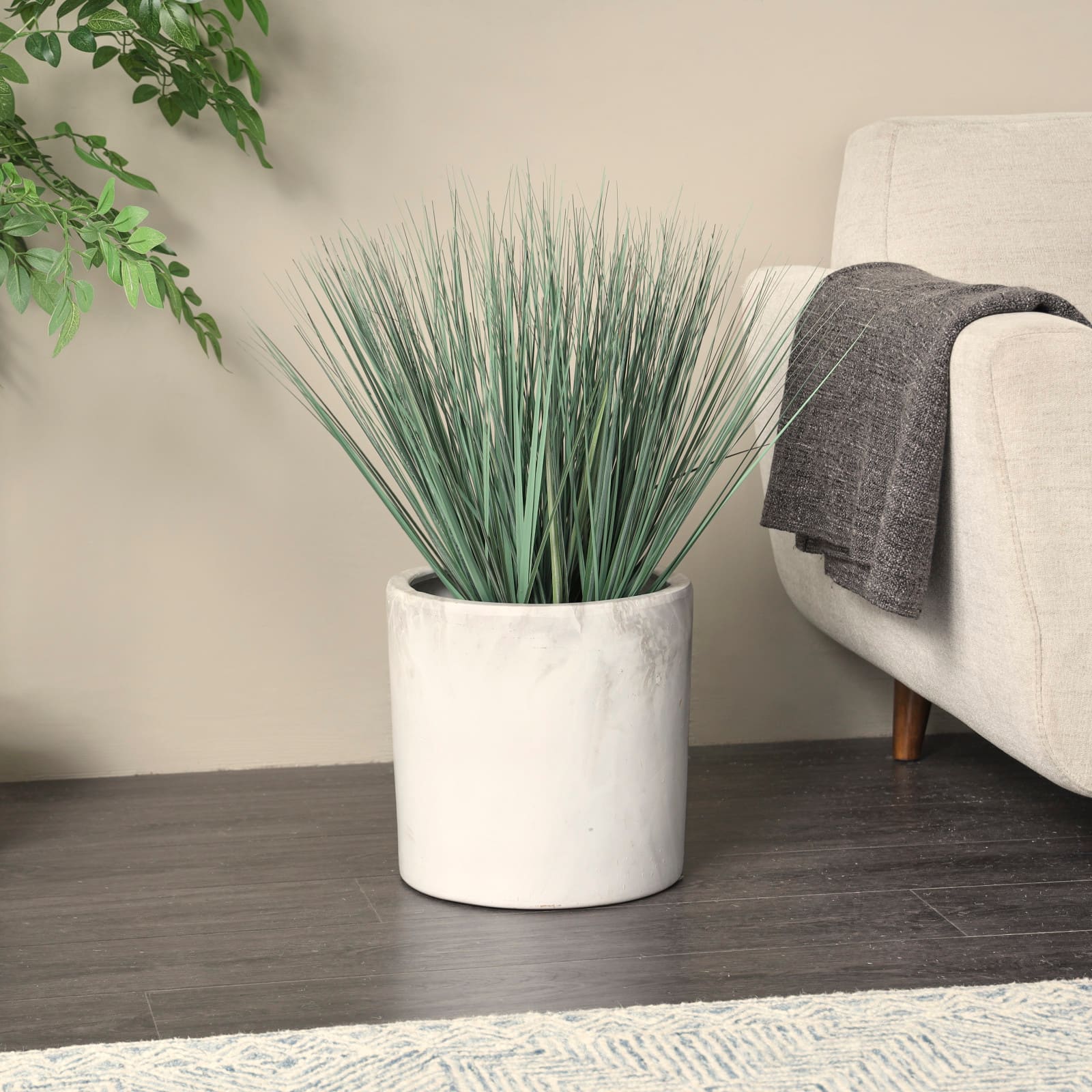 28" Foliage Artificial Plant with White Plastic Pot