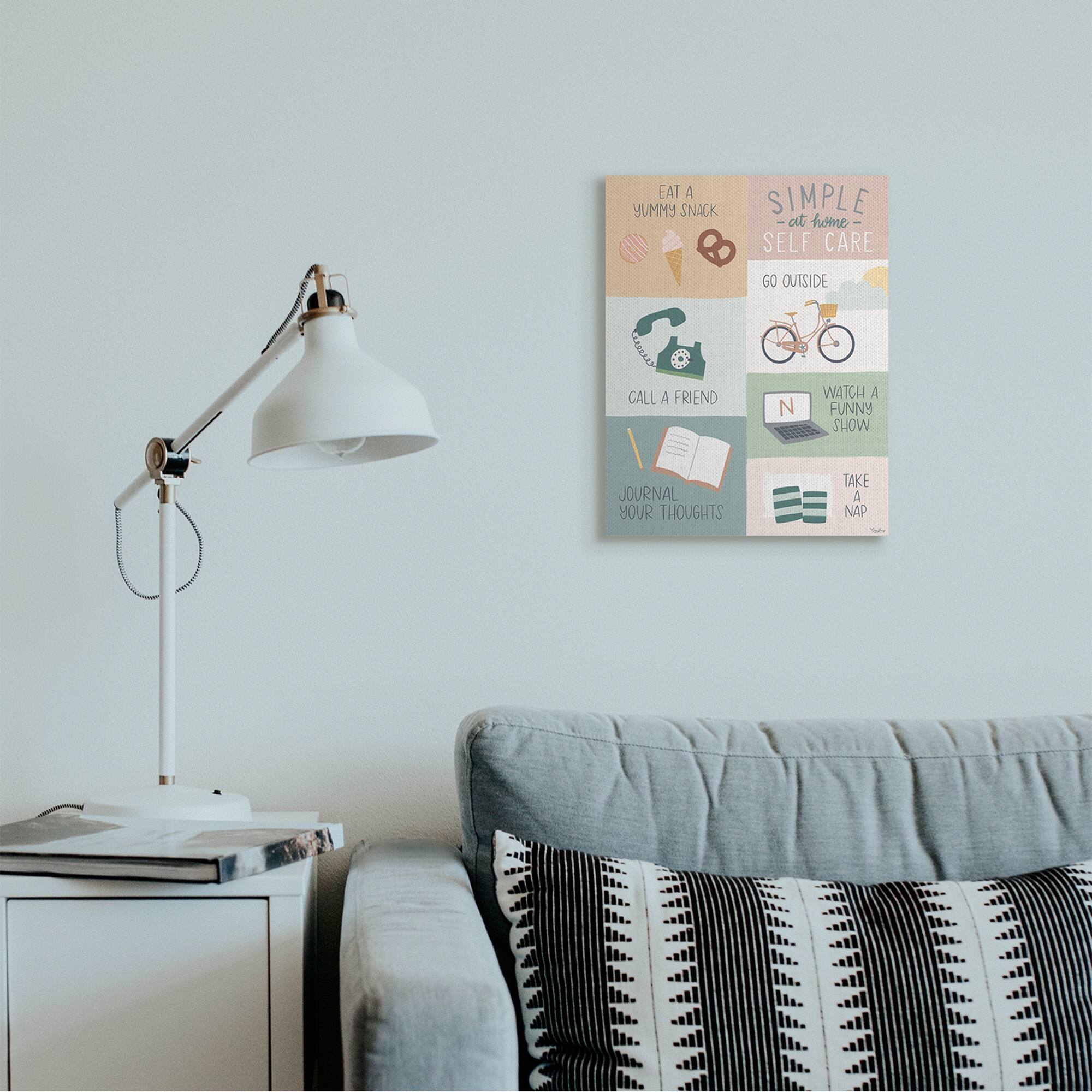 Stupell Industries Simple Home Self Care Advice Canvas Wall Art