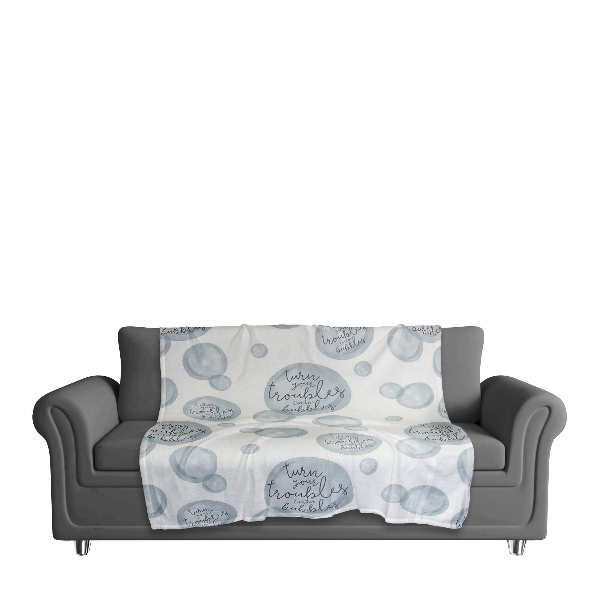 Turn Your Troubles Into Bubbles Coral Fleece Blanket