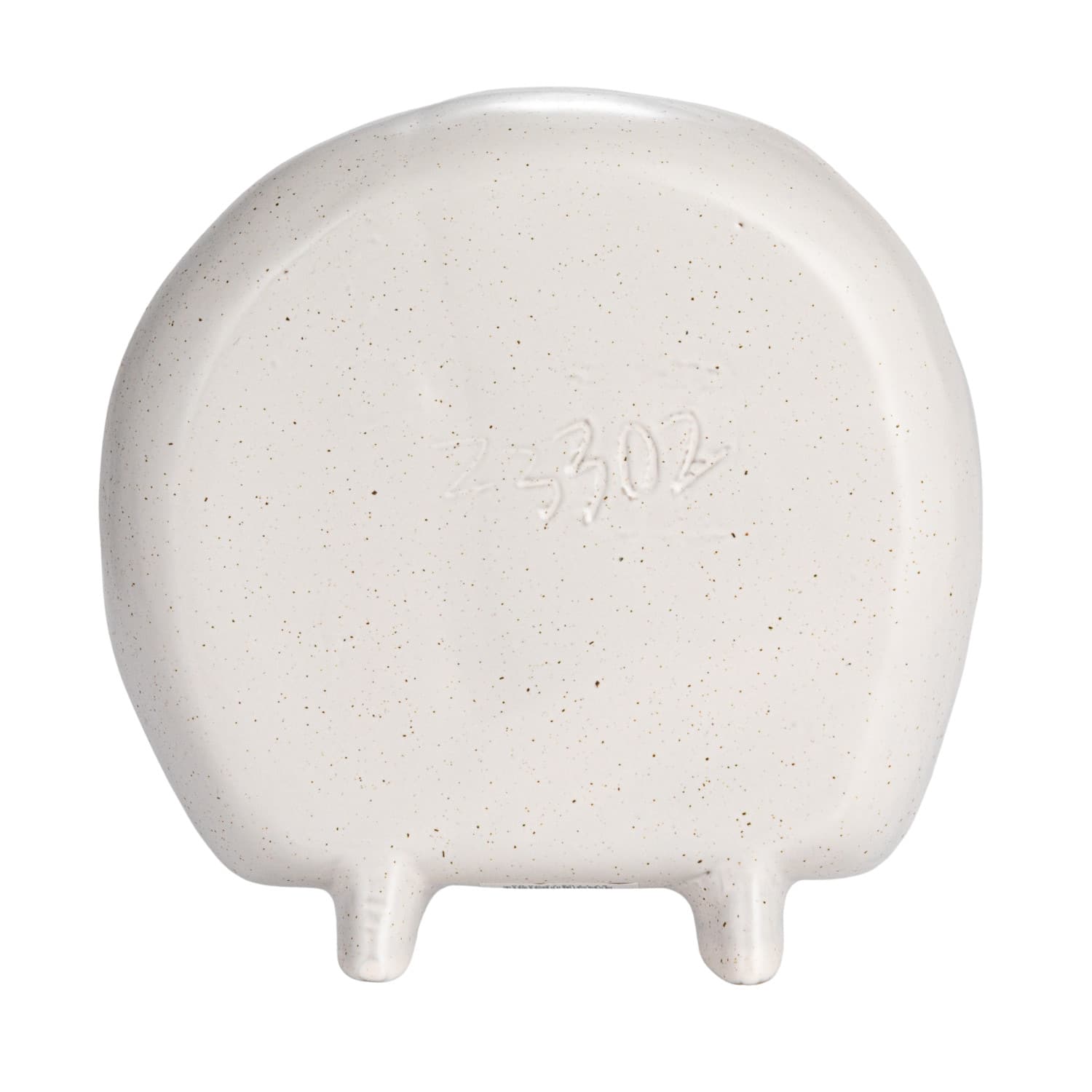 Hello Honey® 8.5" Cream Stoneware Footed Shelf with 4 Compartments & Attached Vase with Reactive Glaze