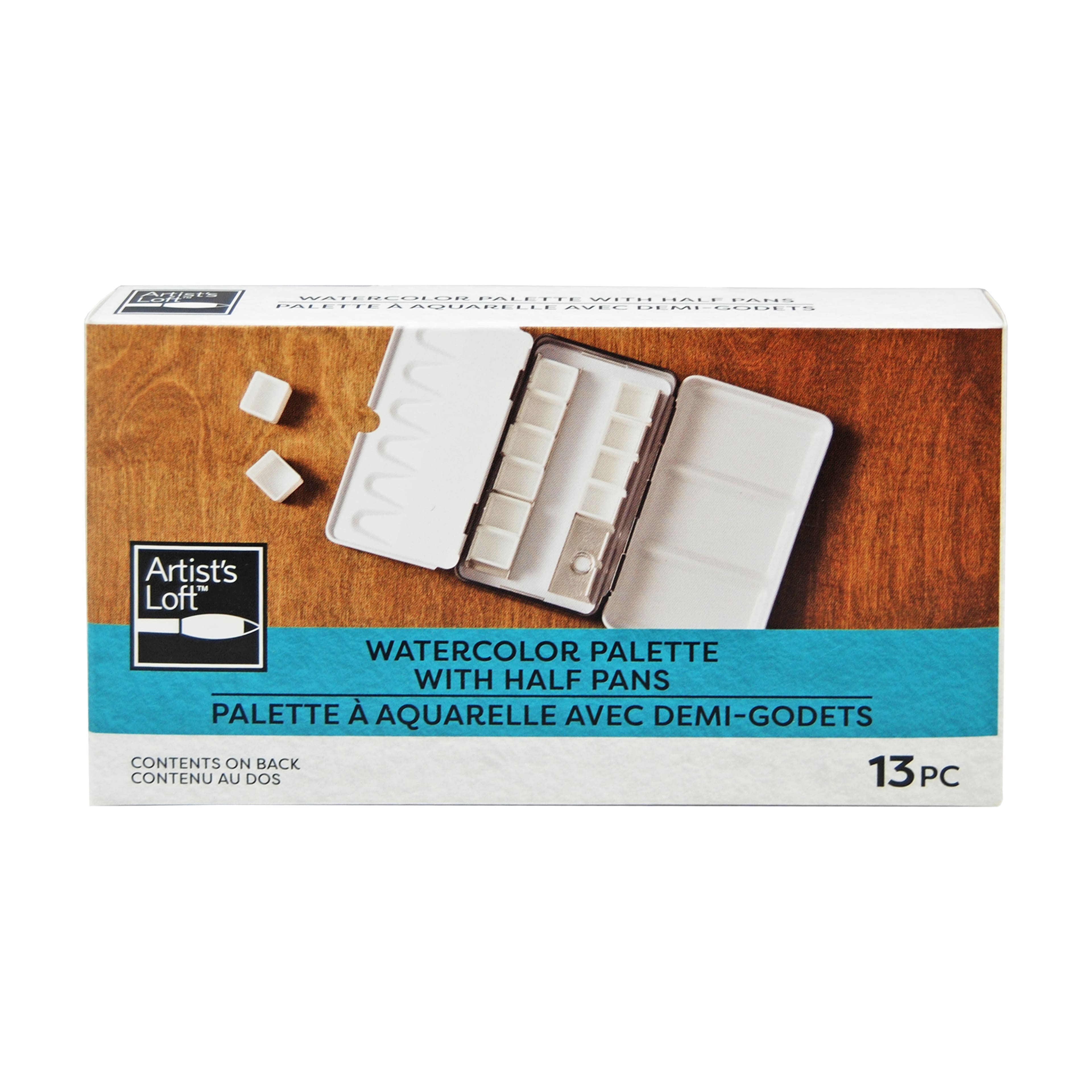 6 Pack: Portable Watercolor Palette Tin with Half Pans by Artist's Loft®