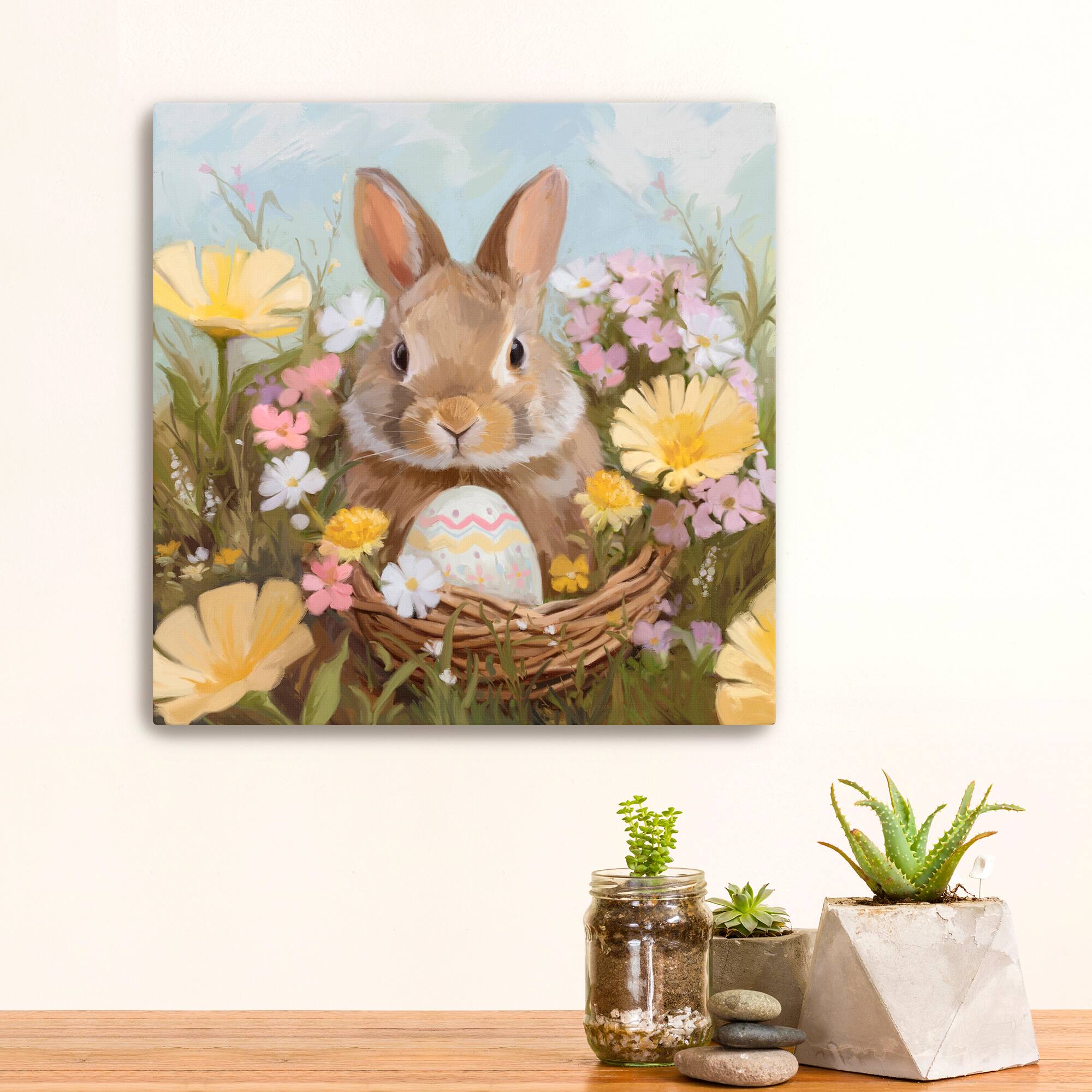 Lumaprints Flowers Bunny Canvas Giclée Art