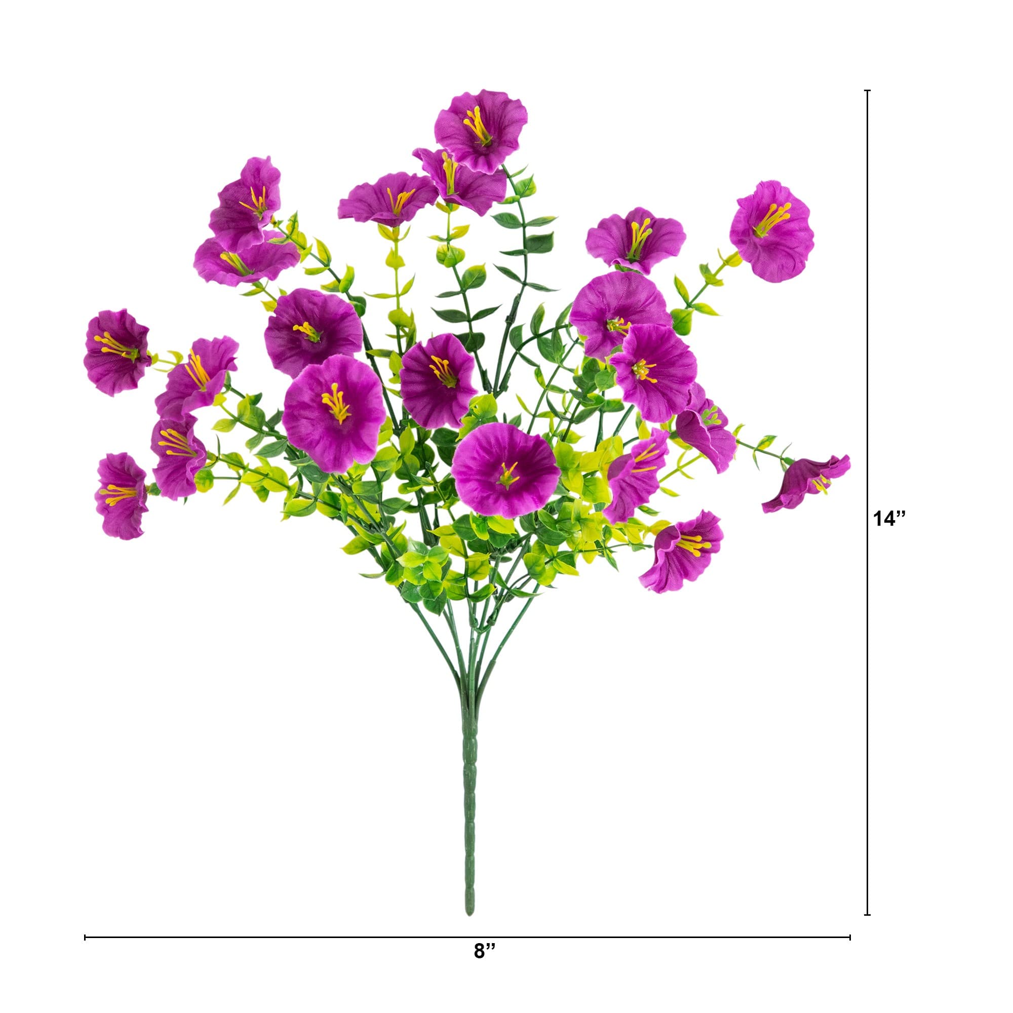 14" UV Resistant Artificial Morning Glory Bushes, 12ct.