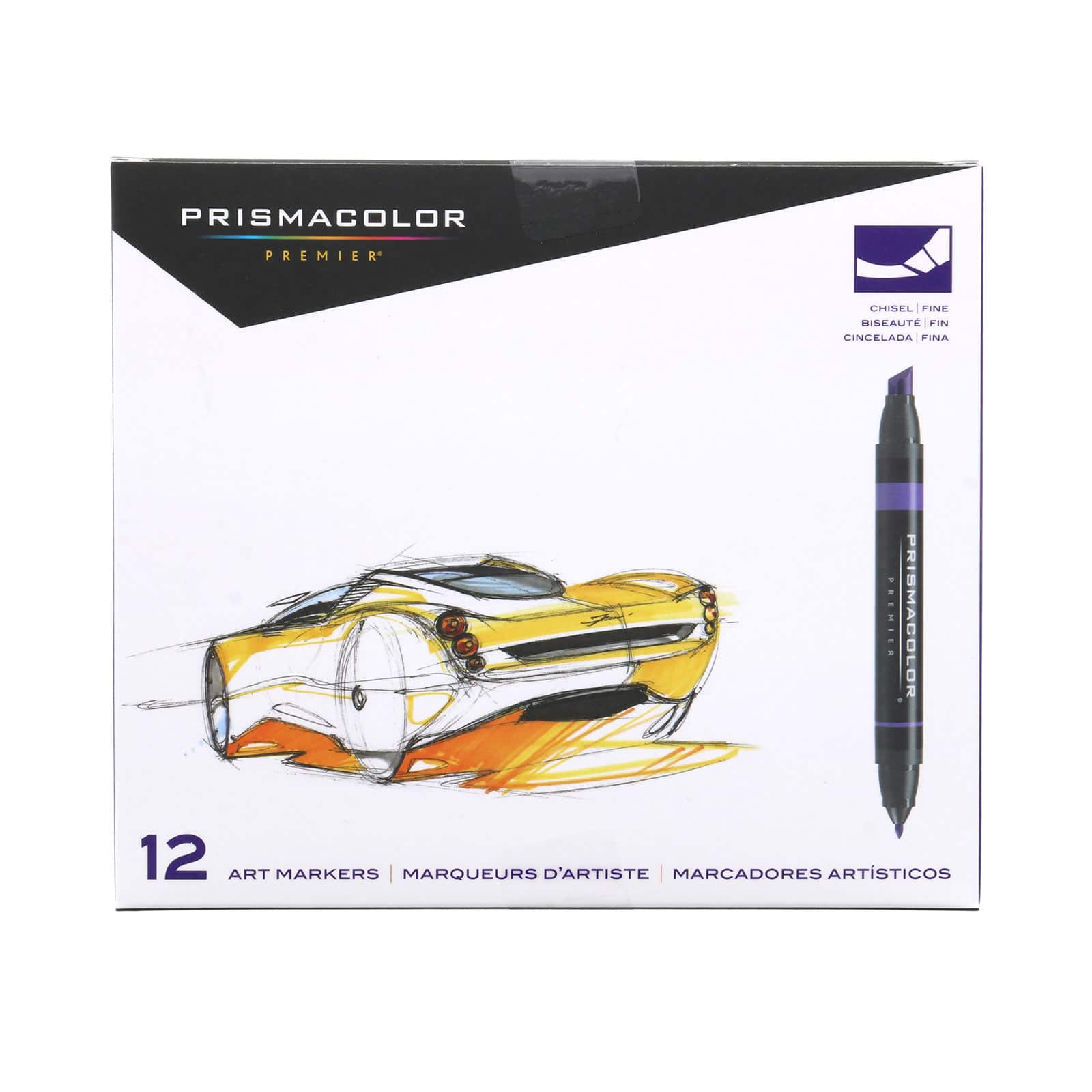 Prismacolor® Premier® Chisel/Fine Art Marker Set, 12 Primary Colors