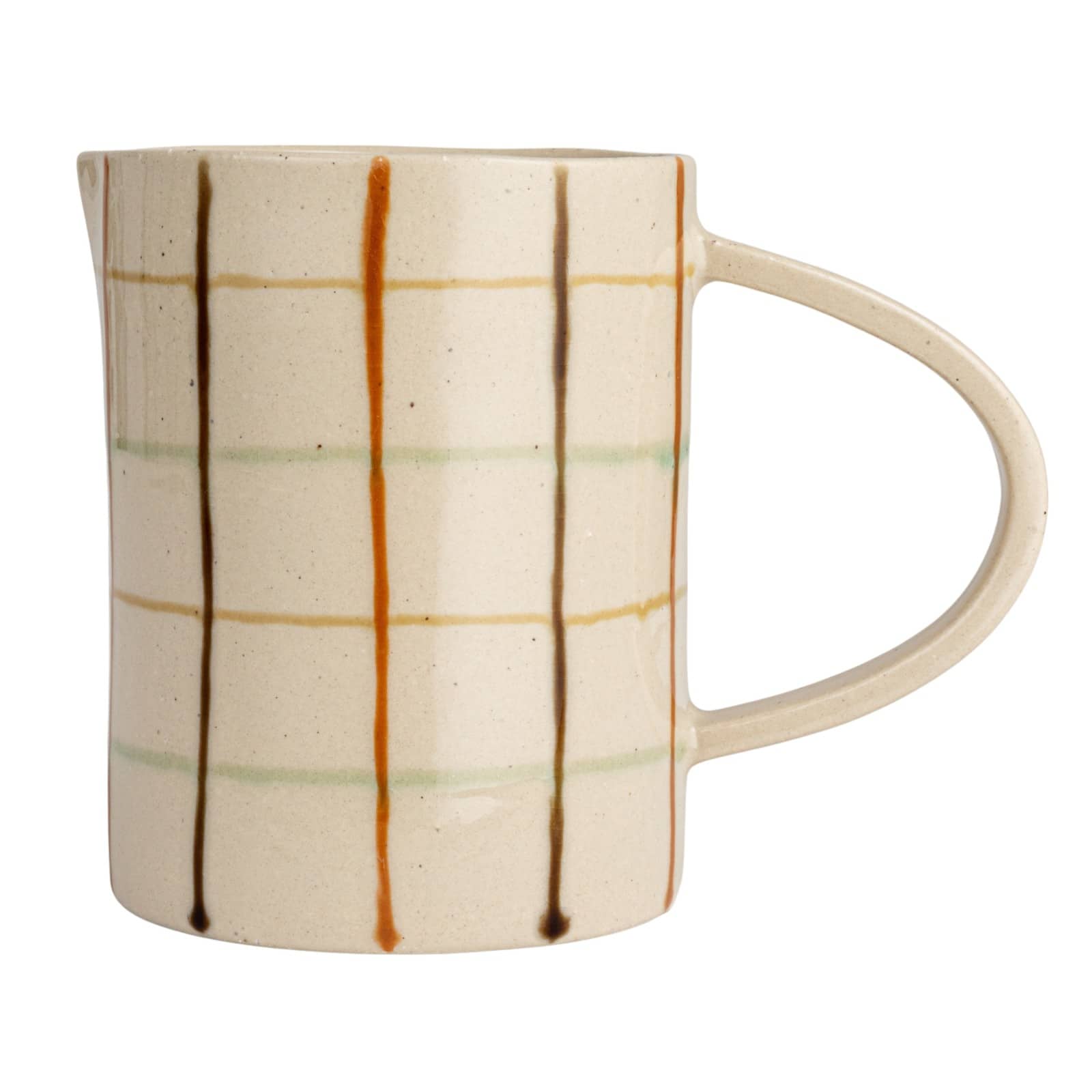 Hello Honey® 32oz. Multicolor Stoneware Pitcher with Checkered Pattern