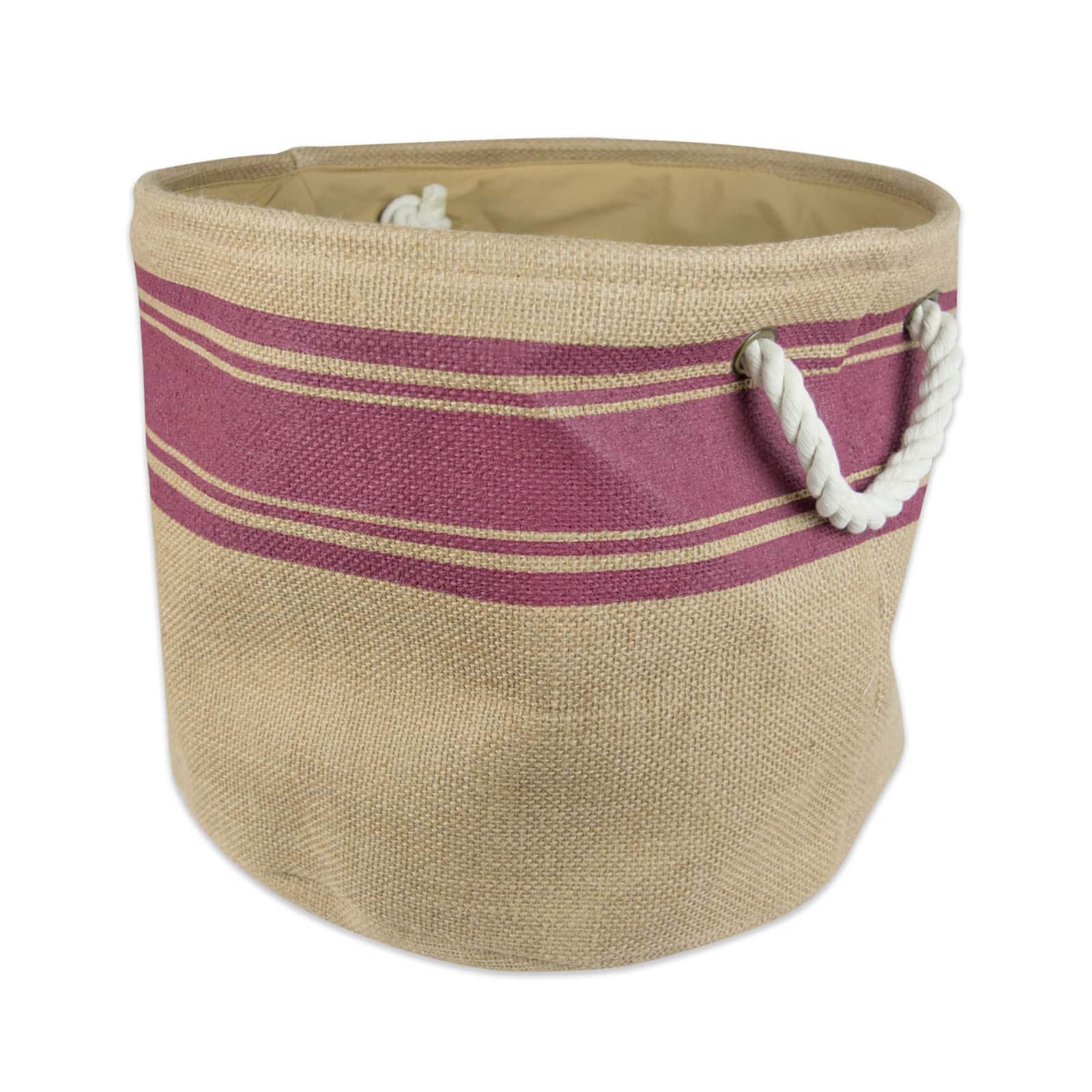 DII® 12" Round Border Burlap Bin