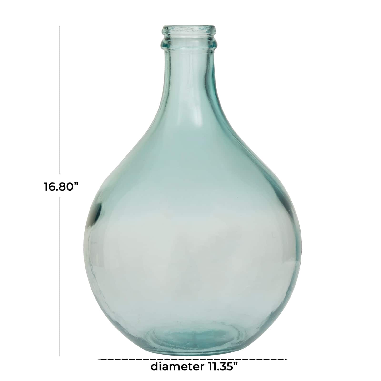 Blue Recycled Glass Handmade Spanish Vase 11" x 11" x 17"