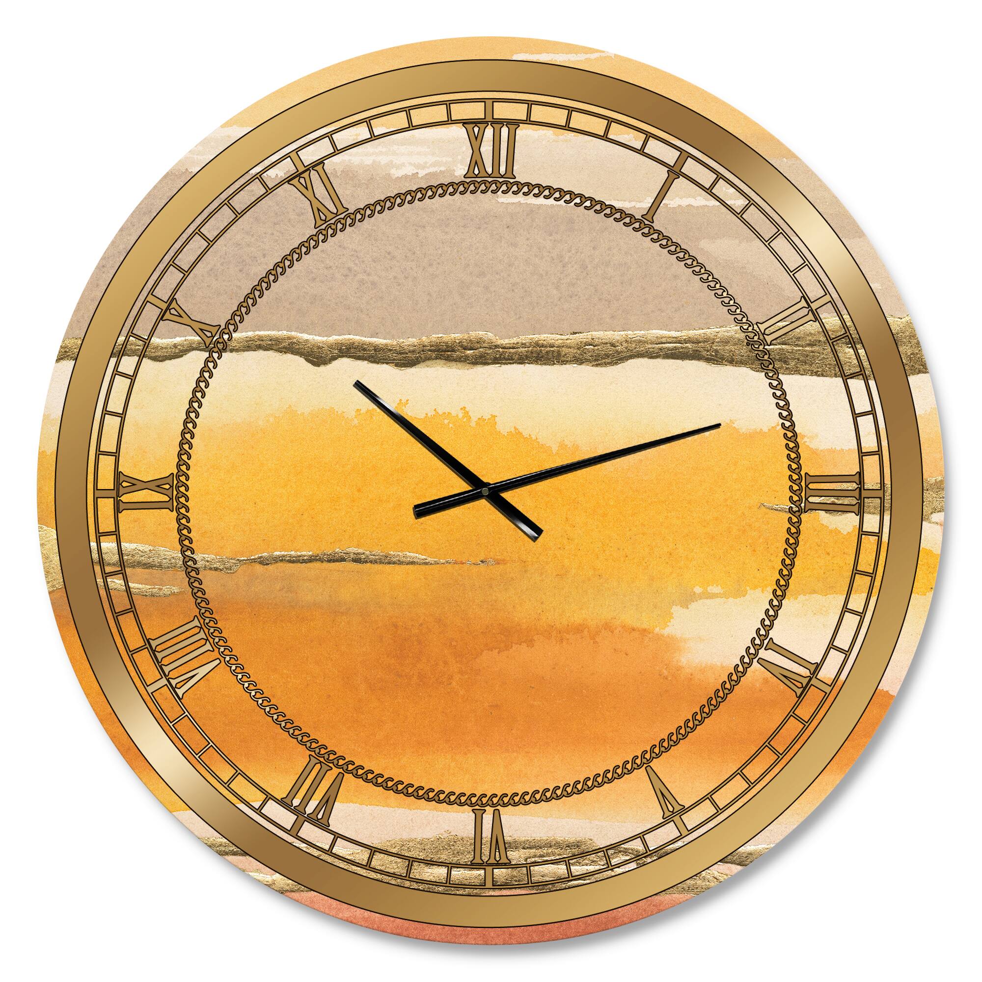 Designart Gilded Amber II Glam Wall Clock
