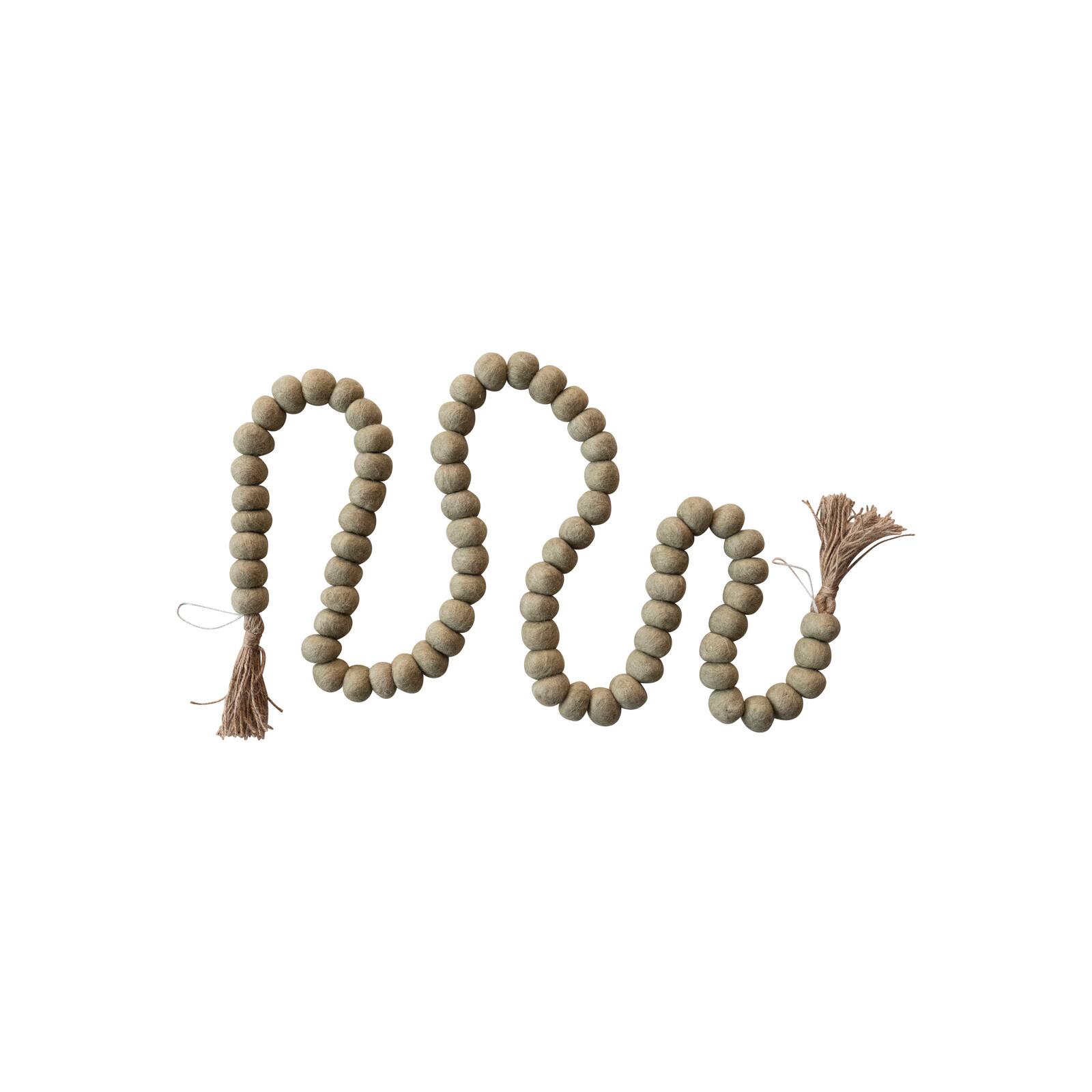 Hello Honey® 6ft. Handmade Wool Felt Ball Garland with Jute Tassels
