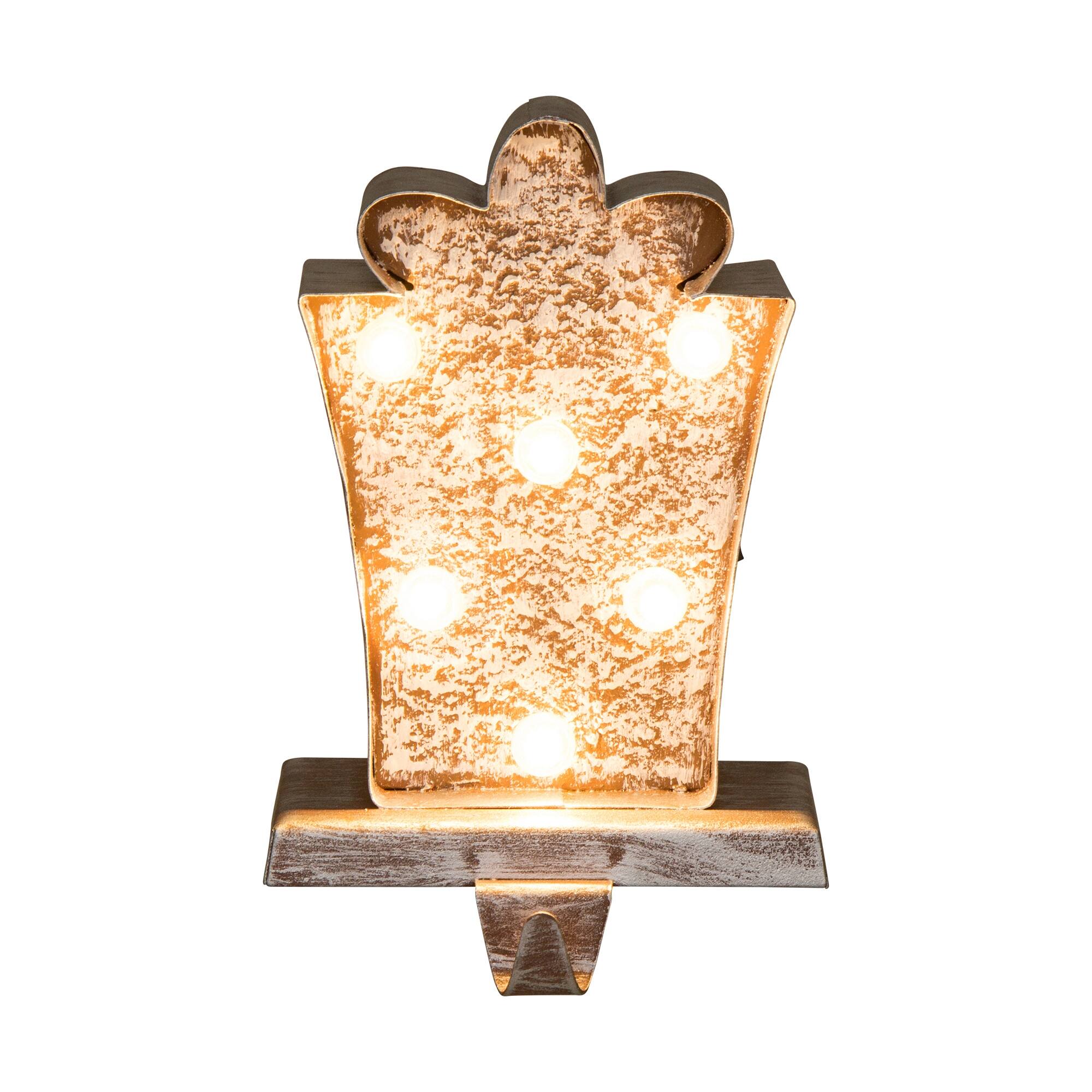 Glitzhome® Christmas Marquee LED Gift Box Stocking Holder
