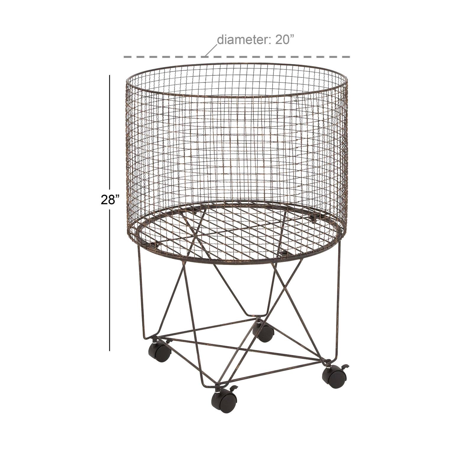 Bronze Farmhouse Metal Storage Cart