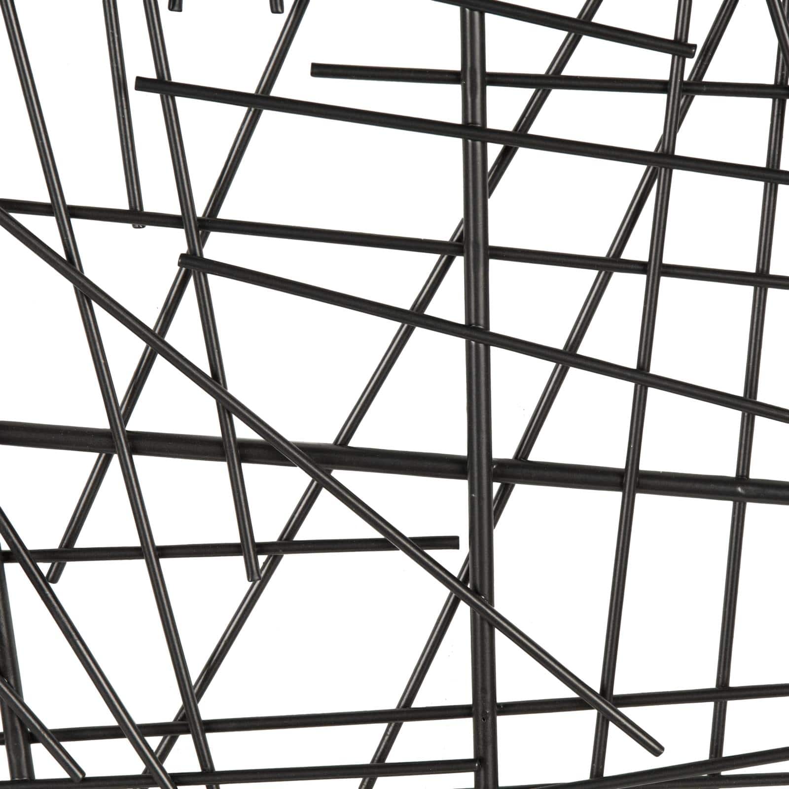 20" X 20" Black Metal Abstract Overlapping Sticks Home Wall Décor