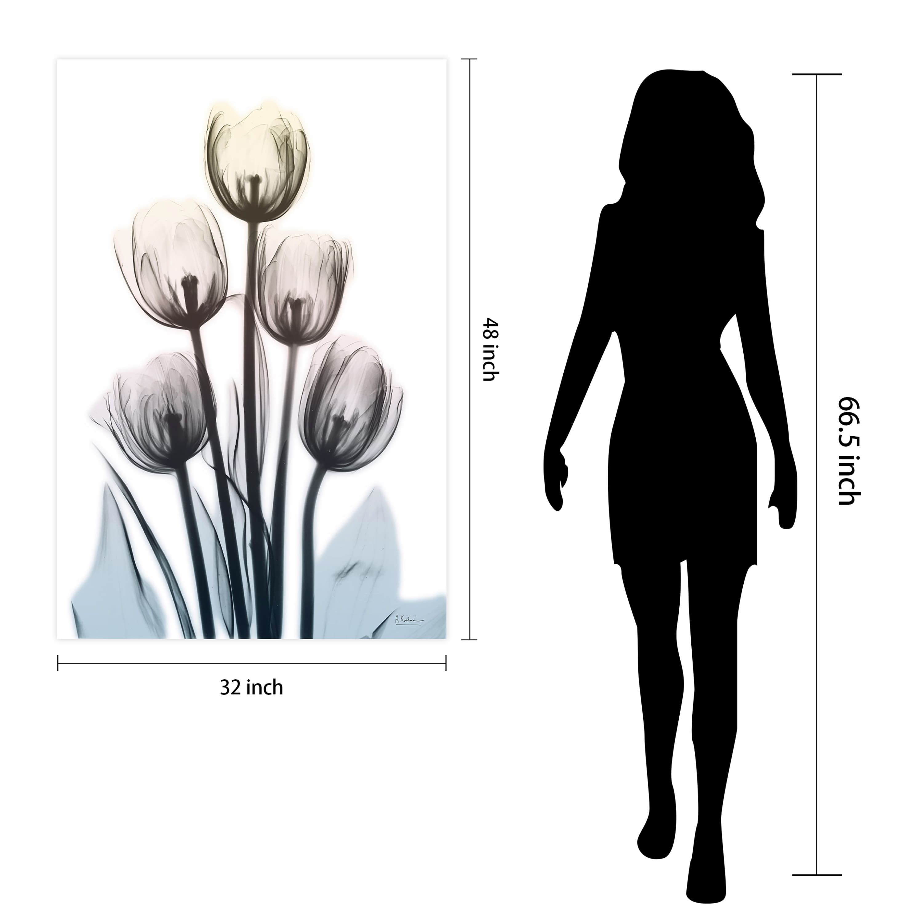 Empire Art Direct 32" x 48" Springing Tulips Frameless Free Floating Printed Tempered Glass Wall Art