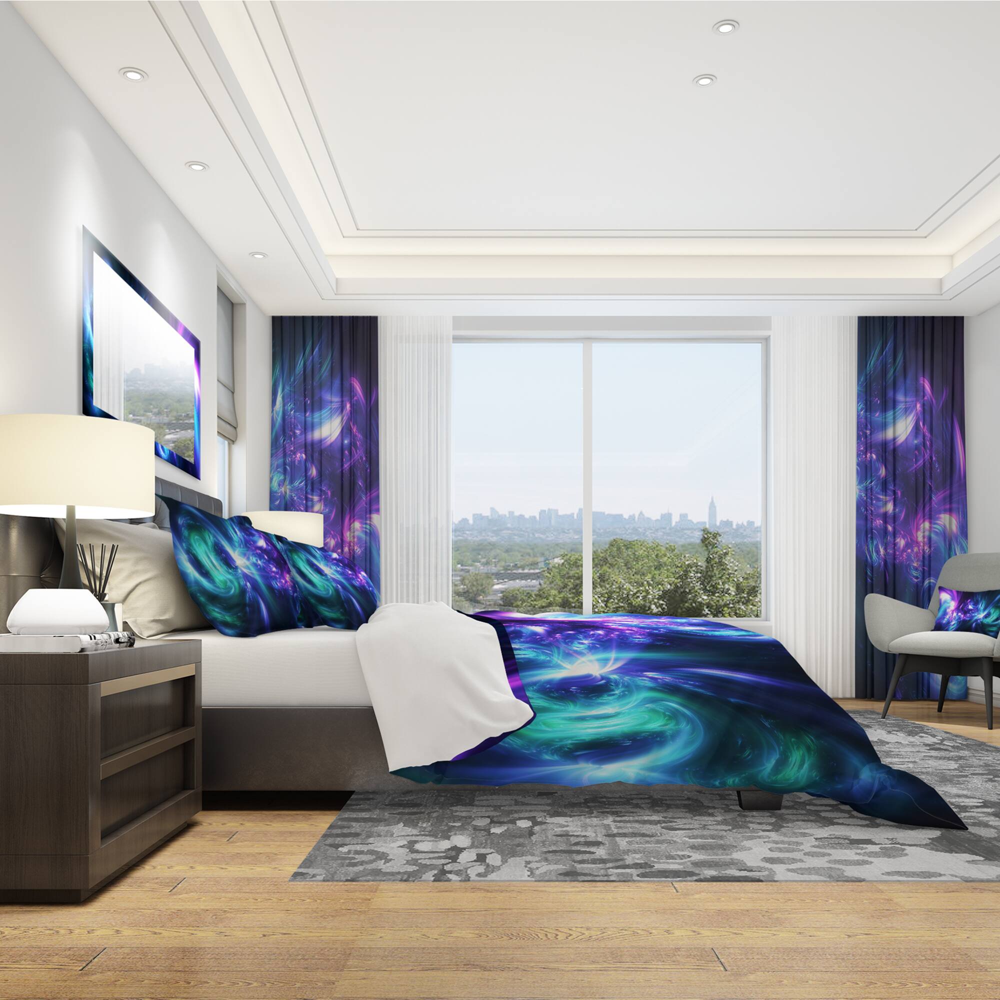 Designart 'Bursts of Light' Modern & Contemporary Bedding Set