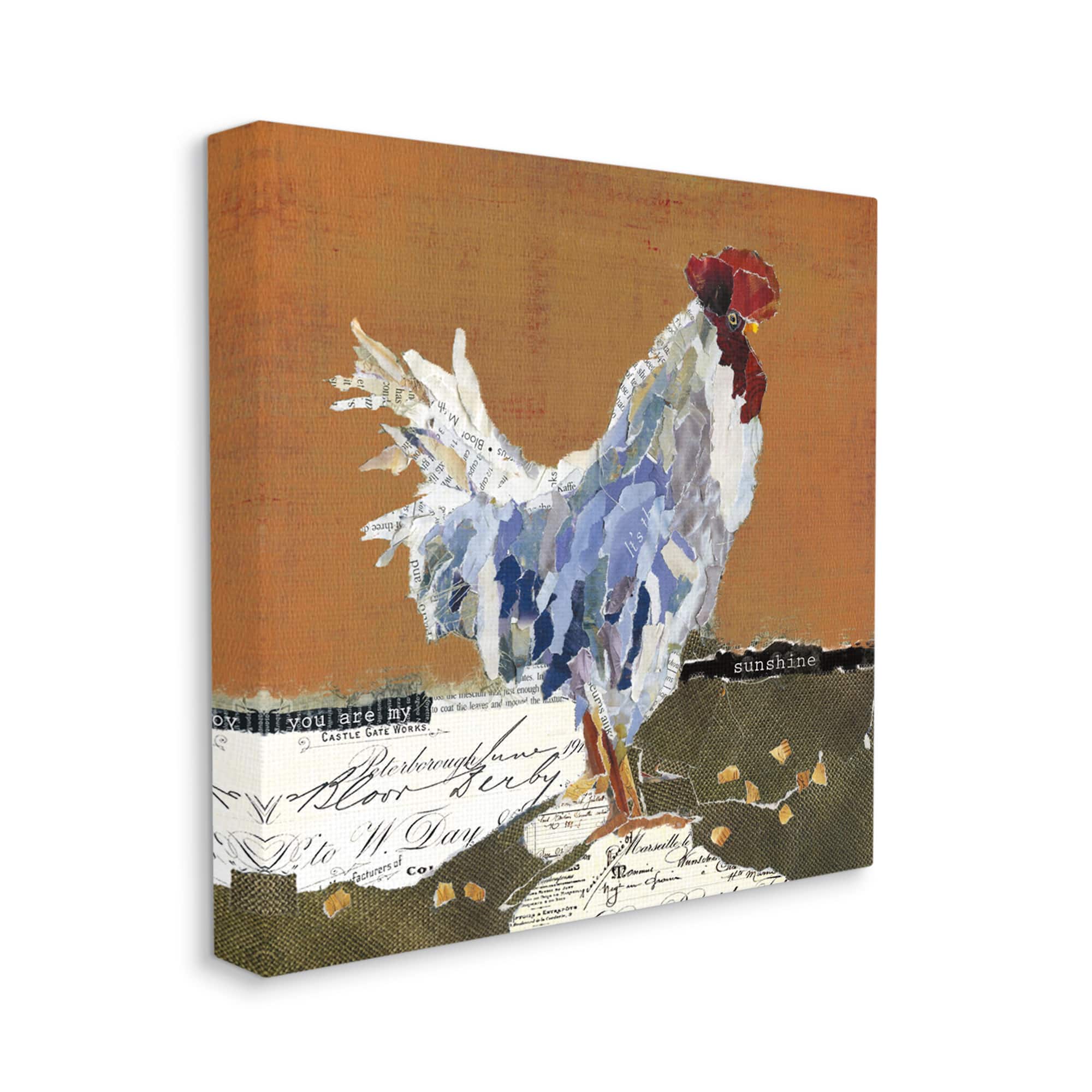 Stupell Industries Country Farm Chicken Collage My Sunshine Sentiment Canvas Wall Art