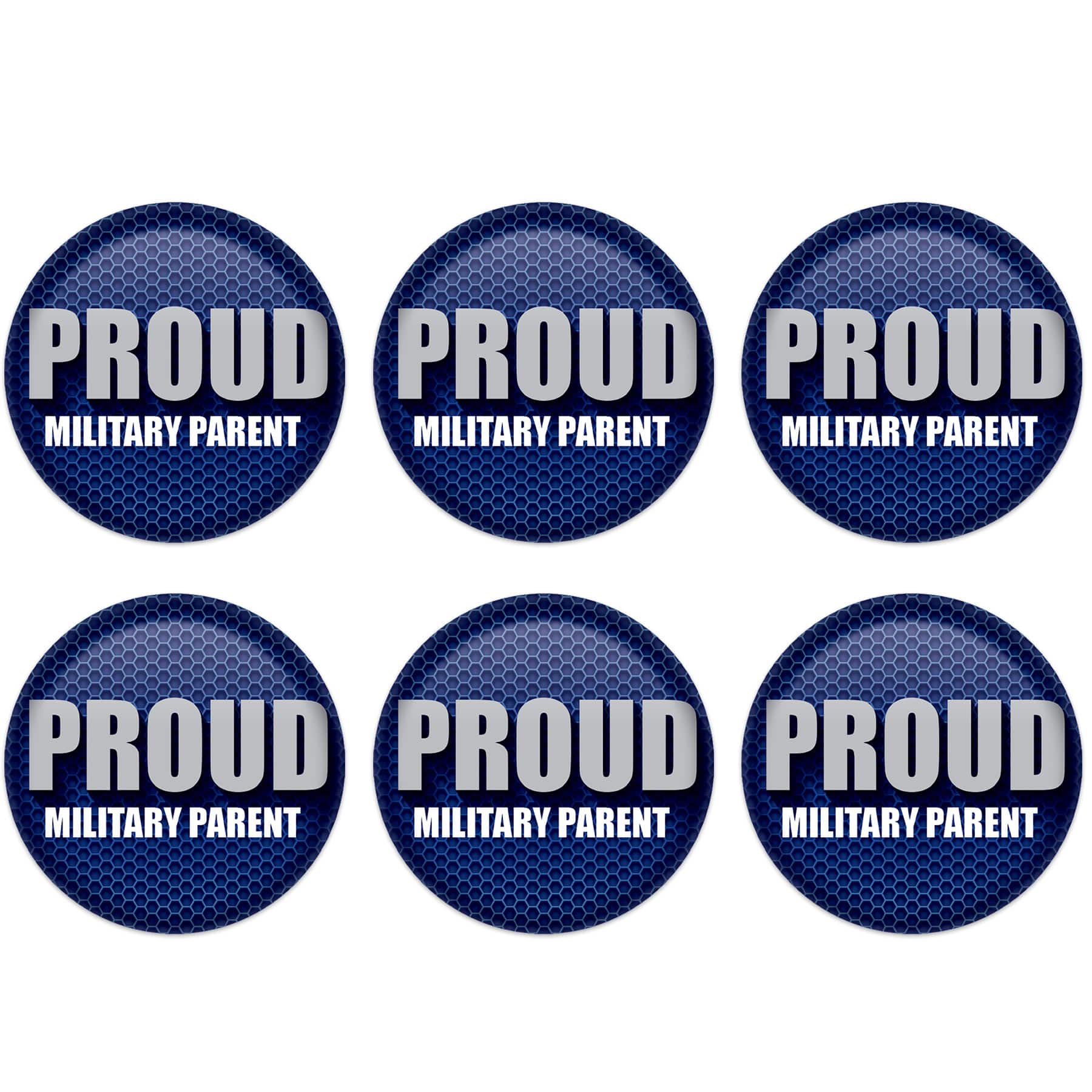Beistle 2" Blue & Silver Proud Military Parent Buttons, 6ct.